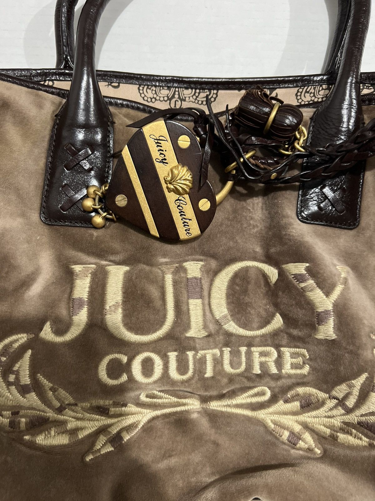 Juicy Couture Vintage Juicy Couture Handbag PurseTote Brown Velour Bag Y2k Size ONE SIZE - 4 Thumbnail
