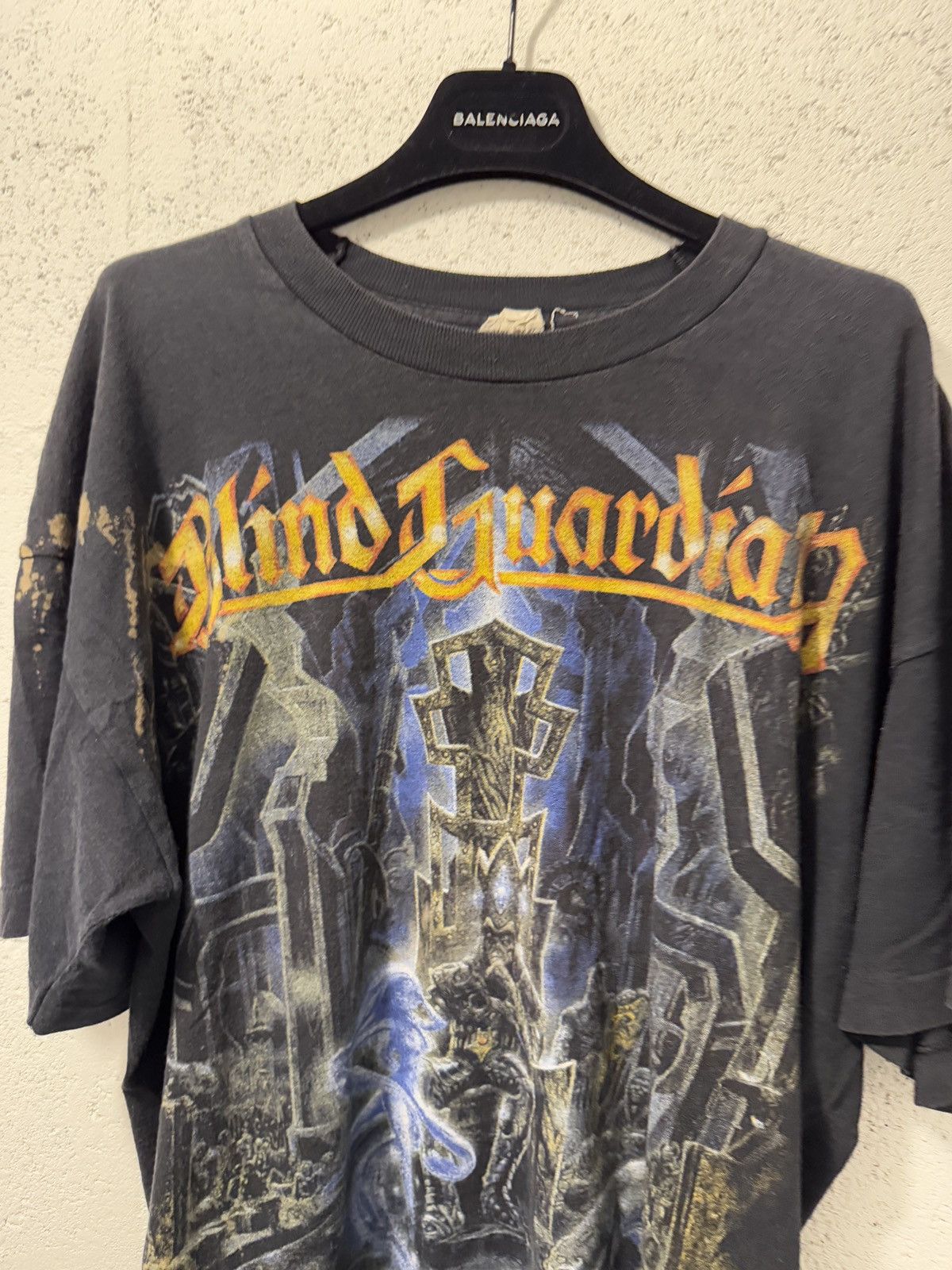 Band Tees × Vintage *RARE* 1998 BLIND GUARDIAN MIRROR BAND TEE METAL FADED 90S Size US XL / EU 56 / 4 - 3 Thumbnail