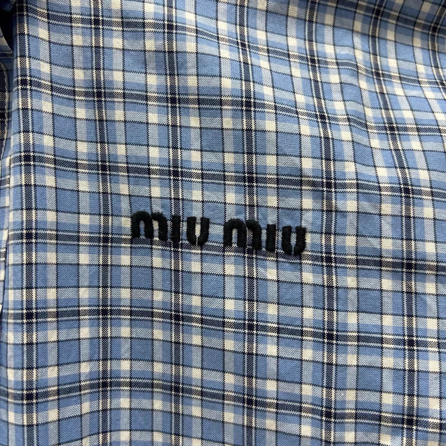 Miu Miu Miu Miu SS25 Blue Pleated Dress 36 New Size XS / US 0-2 / IT 36-38 - 3 Thumbnail