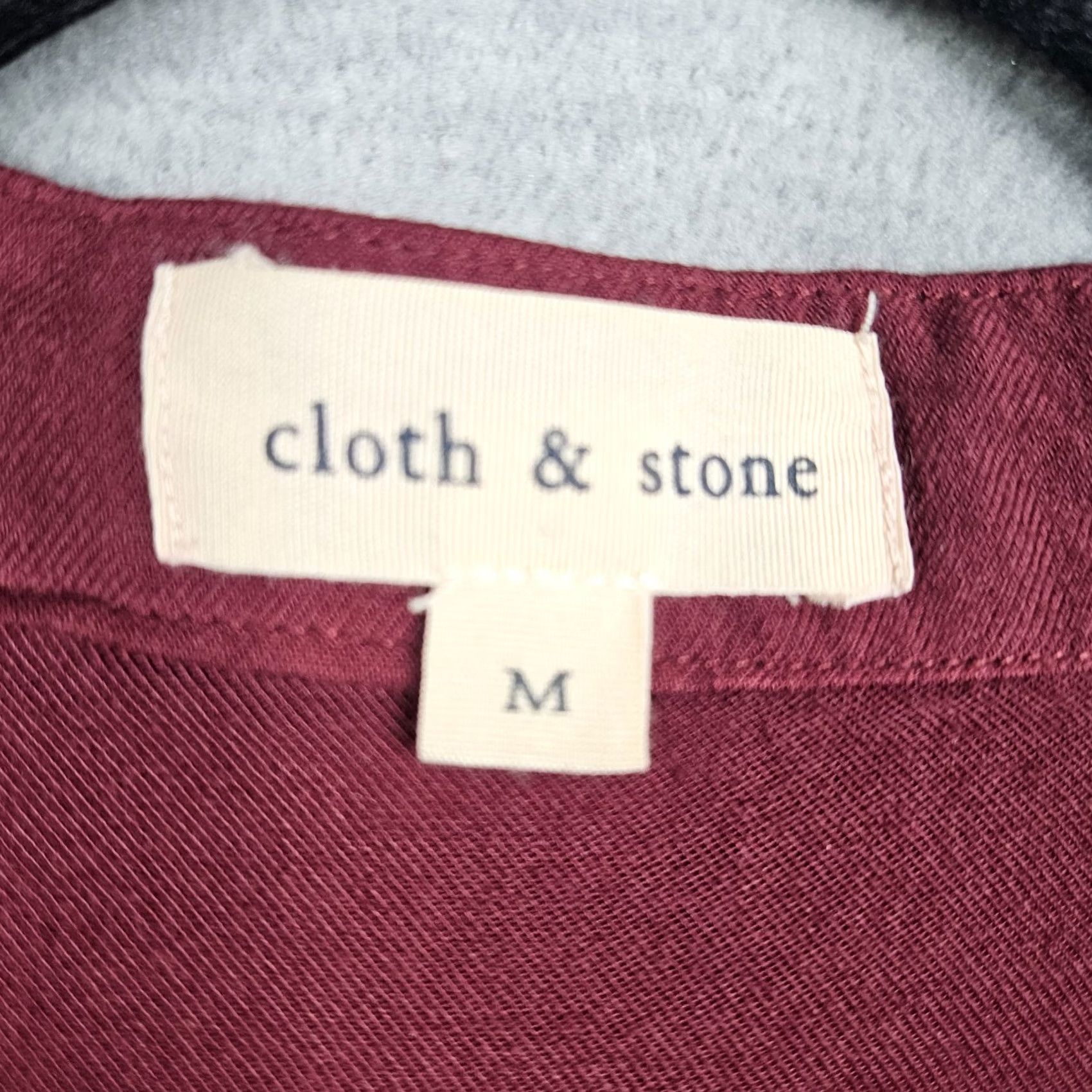 CLOT Cloth & Stone Button-Up Shirt Womens M Burgundy Long Sleeve Casual Regular Fit Size M Size M / US 6-8 / IT 42-44 - 4 Thumbnail