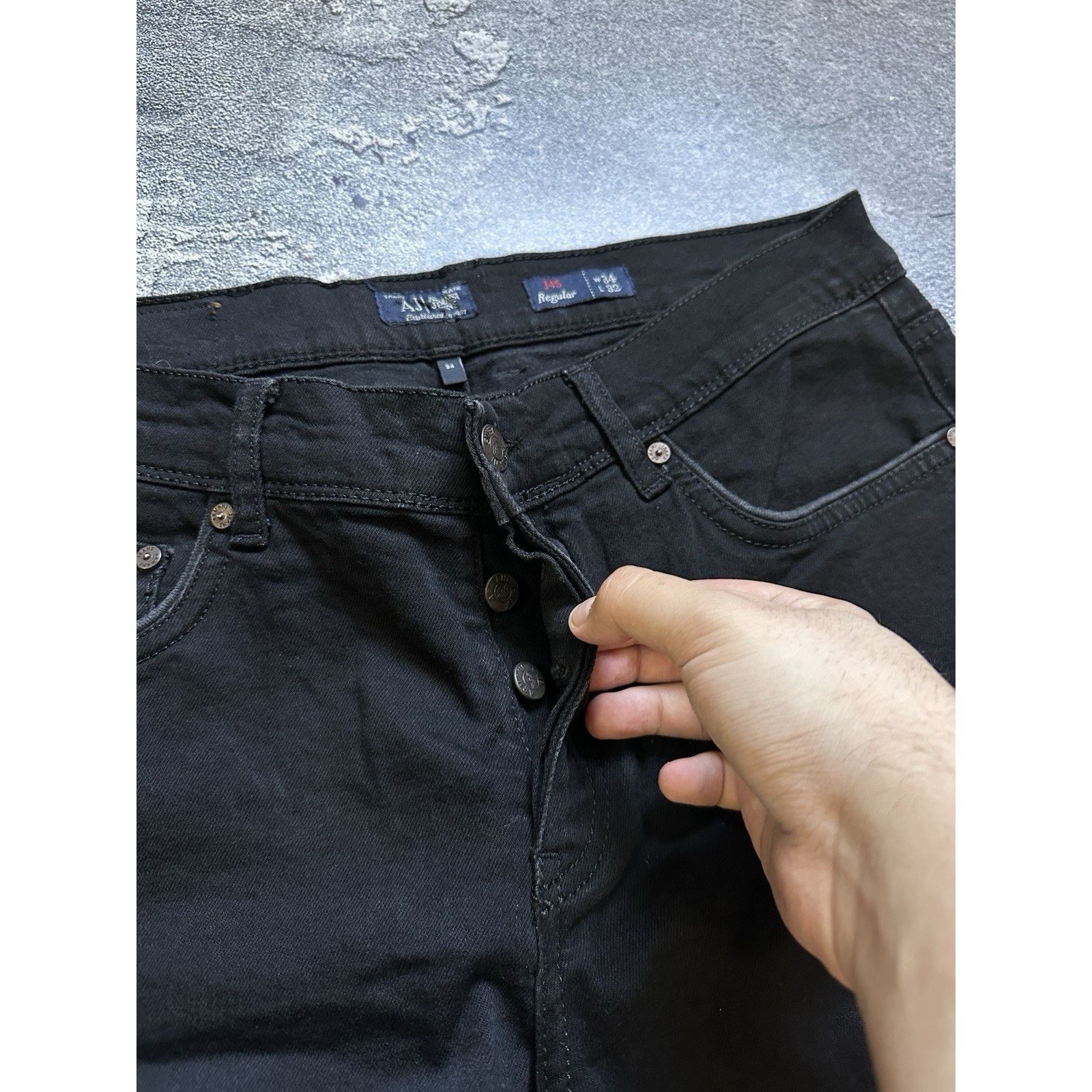 Armani Armani Jeans Metal Logo Black Regular Fit Mens Denim Pants Size US 34 / EU 50 - 9 Thumbnail