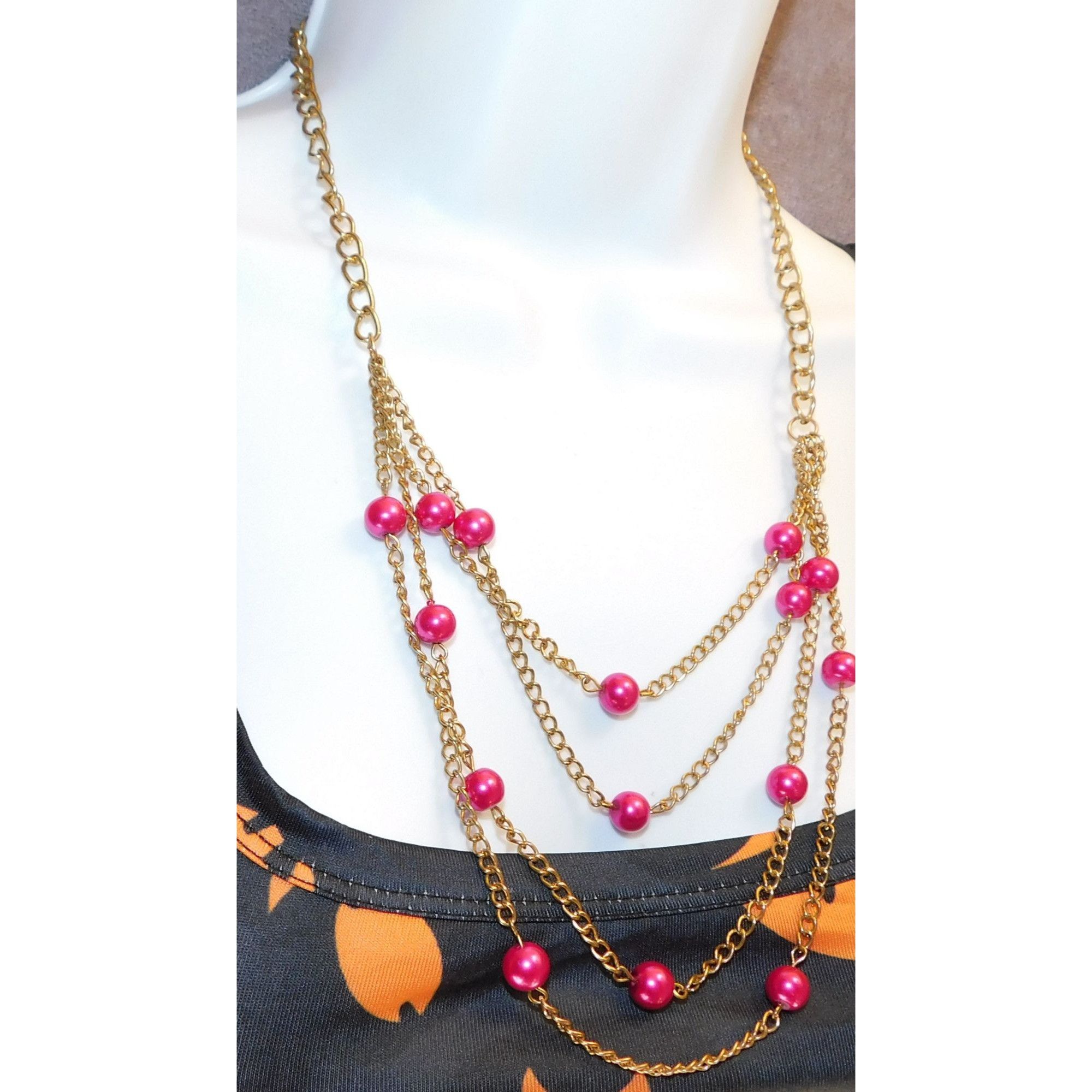 Other Pink And Gold Cascade Necklace Size ONE SIZE - 3 Thumbnail
