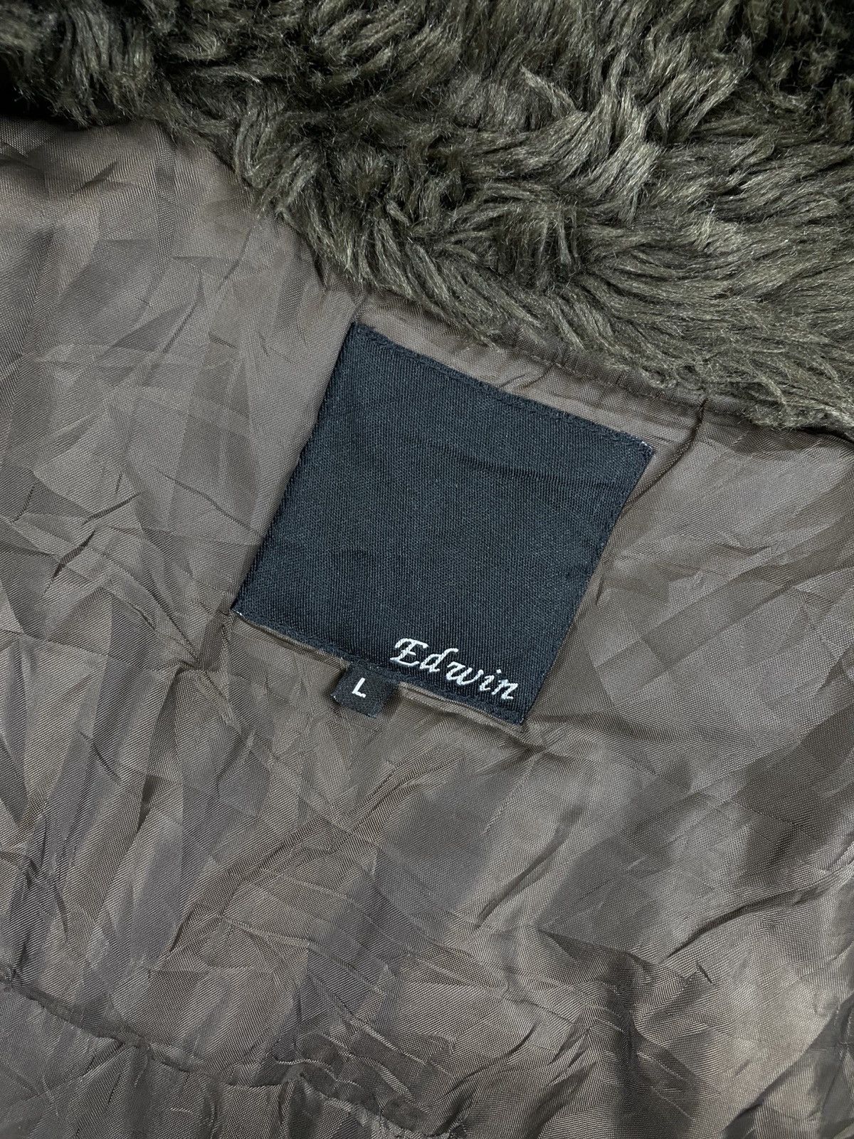 Edwin Vintage Edwin Olive Green Faux Fur Collar Bomber Jacket Size US L / EU 52-54 / 3 - 12 Thumbnail
