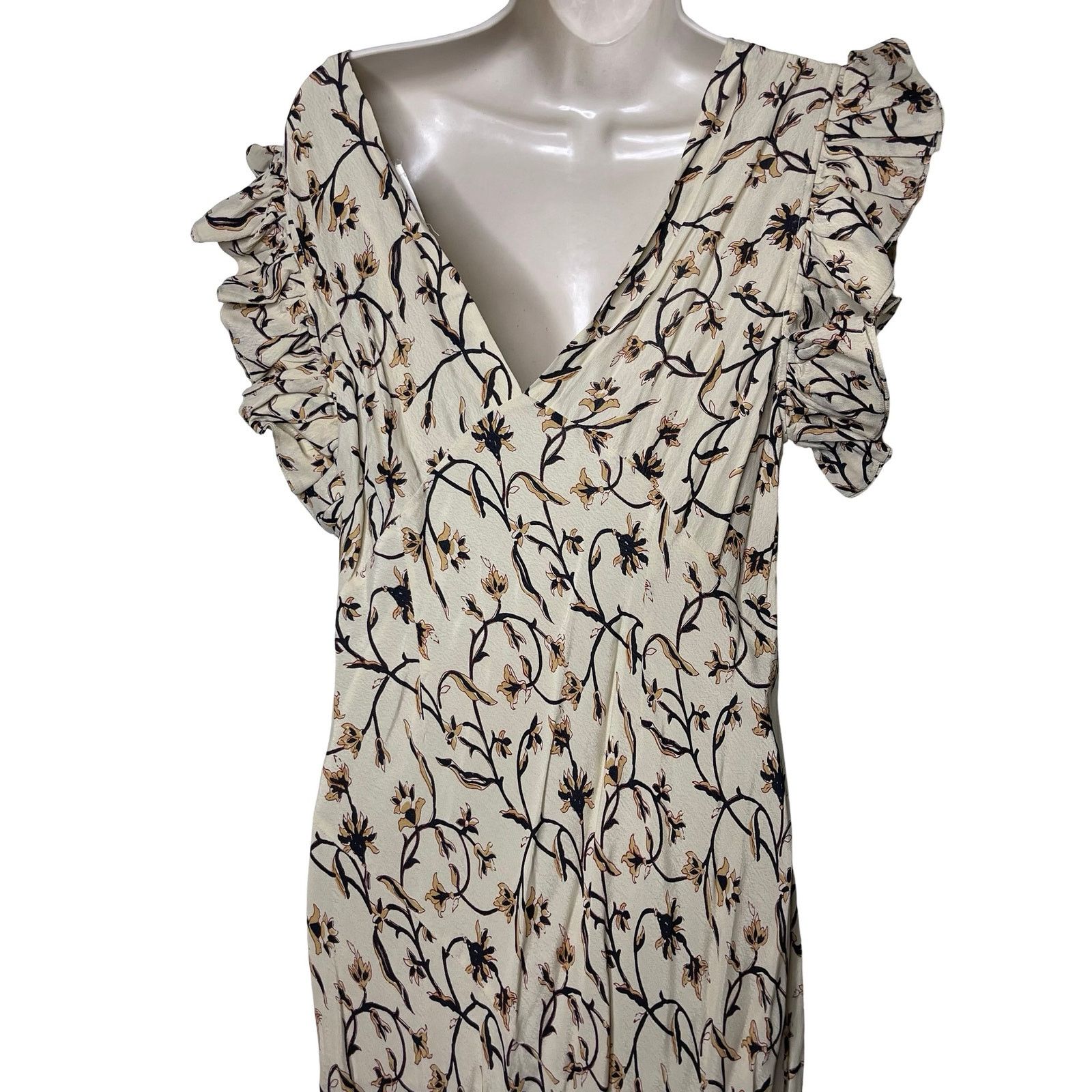 DOEN Doen Brindille cream scroll print maxi dress sz L Size L / US 10 / IT 46 - 5 Thumbnail