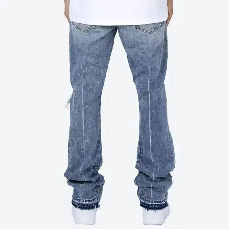Japanese Brand Contrast Color Hole Washed Blue Jeans Size US 32 / EU 48 - 4 Thumbnail