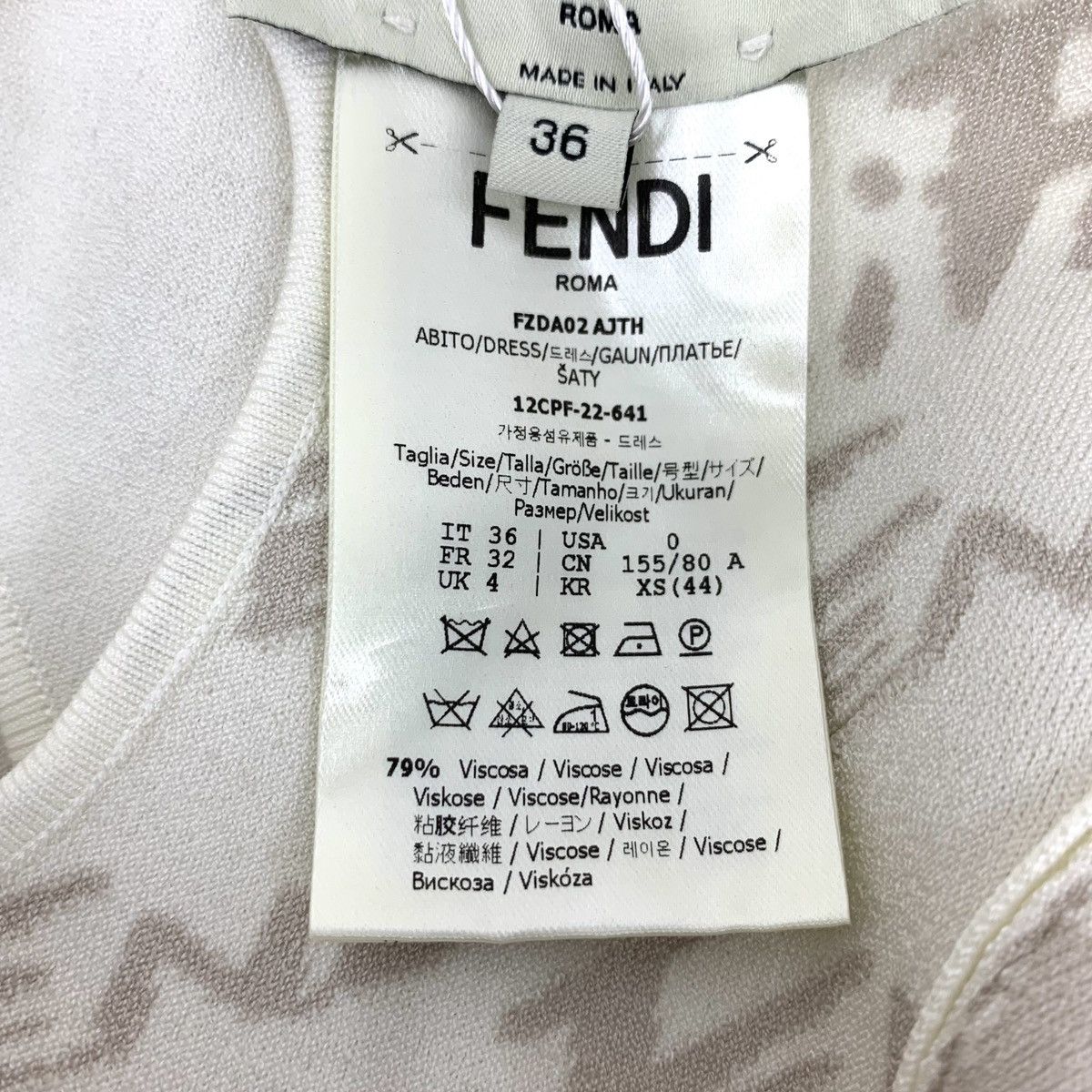 Fendi Fendi Off-white All-over Printed Inner Cami Dress K26WX Size XS / US 0-2 / IT 36-38 - 7 Thumbnail
