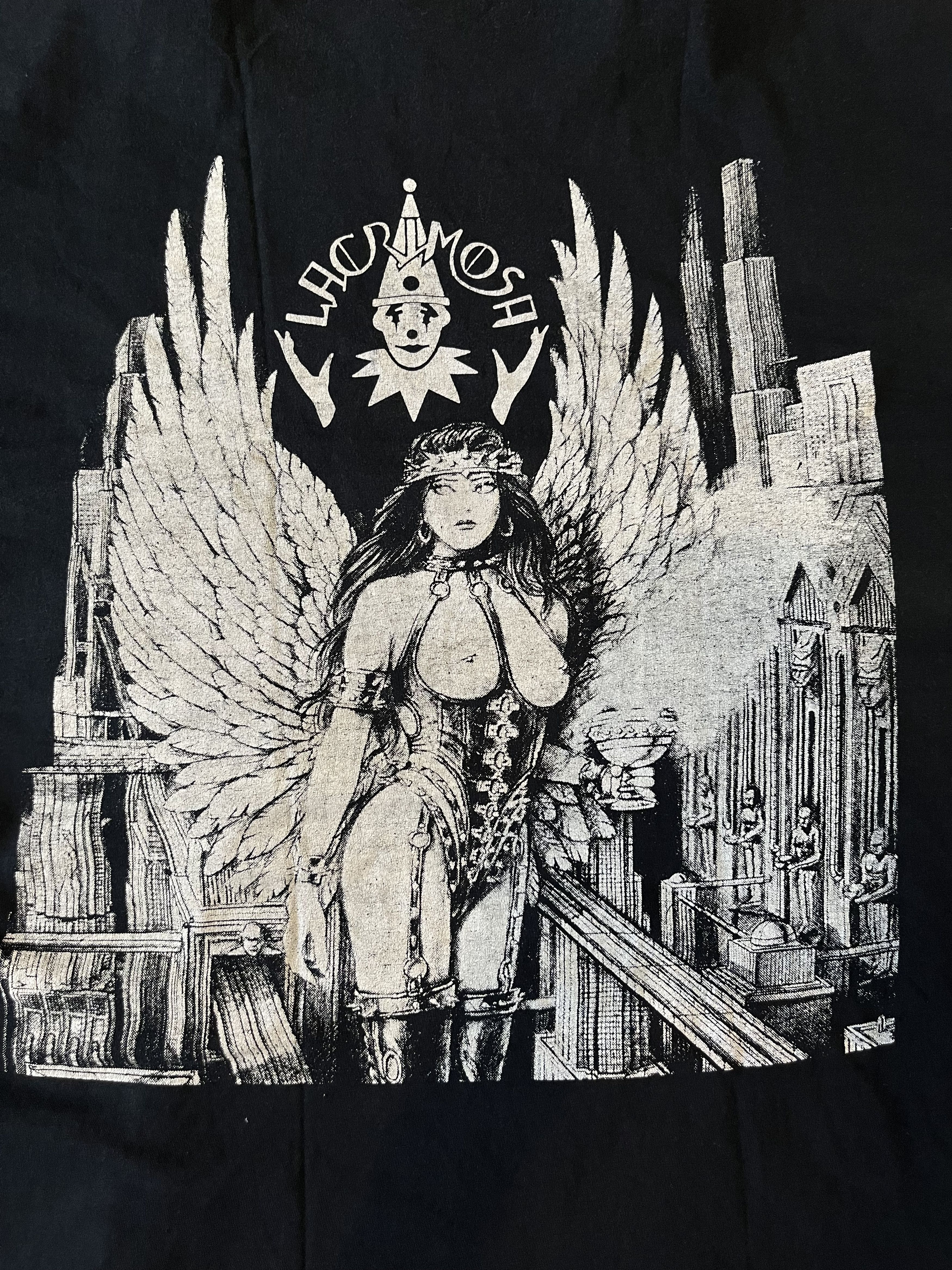 Band Tees × Vintage Lacrimosa 90s Swedish Gothic Metal Band T Shirt Clown Size US L / EU 52-54 / 3 - 6 Thumbnail