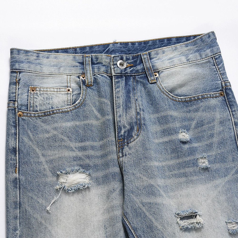 Jean American high street loose straight gradient ripped jeans Size US 32 / EU 48 - 3 Thumbnail