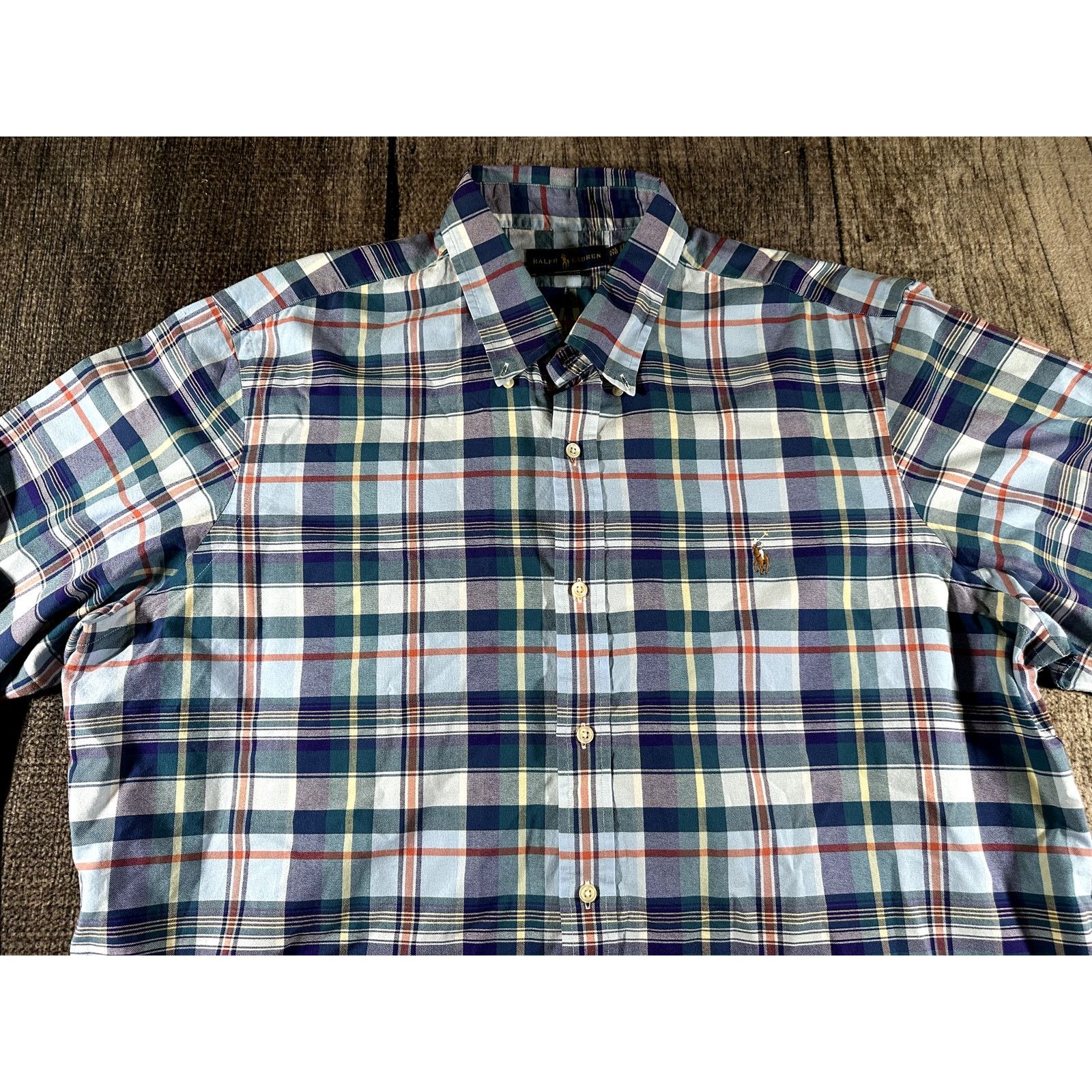 Ralph Lauren Ralph Lauren Classic Fit Shirt Men XXL Blue Green Plaid Polo Size US XXL / EU 58 / 5 - 2 Thumbnail