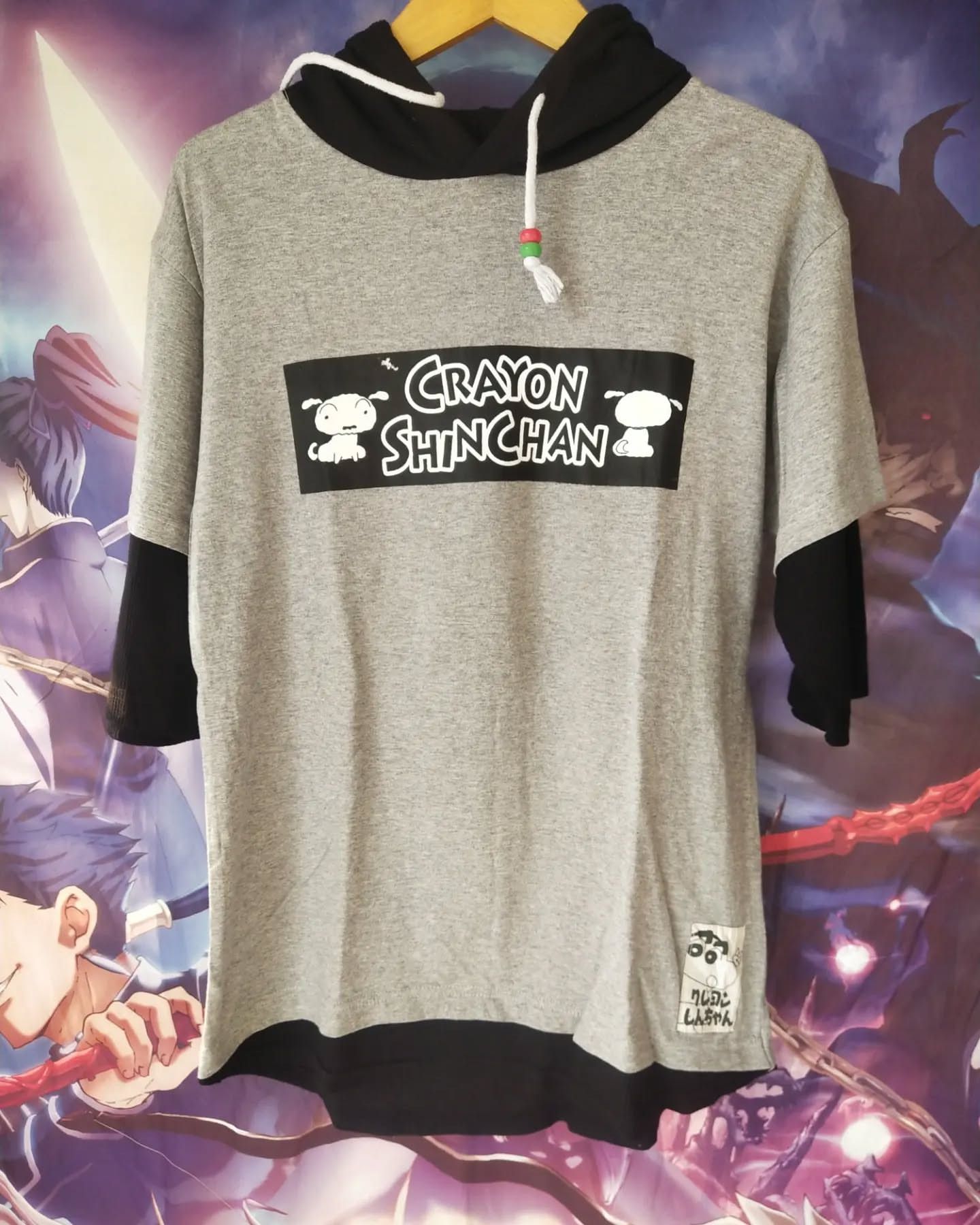 Anime Crayon Shinchan Big Print Graphic Anime Hooded Shirt Size US M / EU 48-50 / 2 - 2 Thumbnail