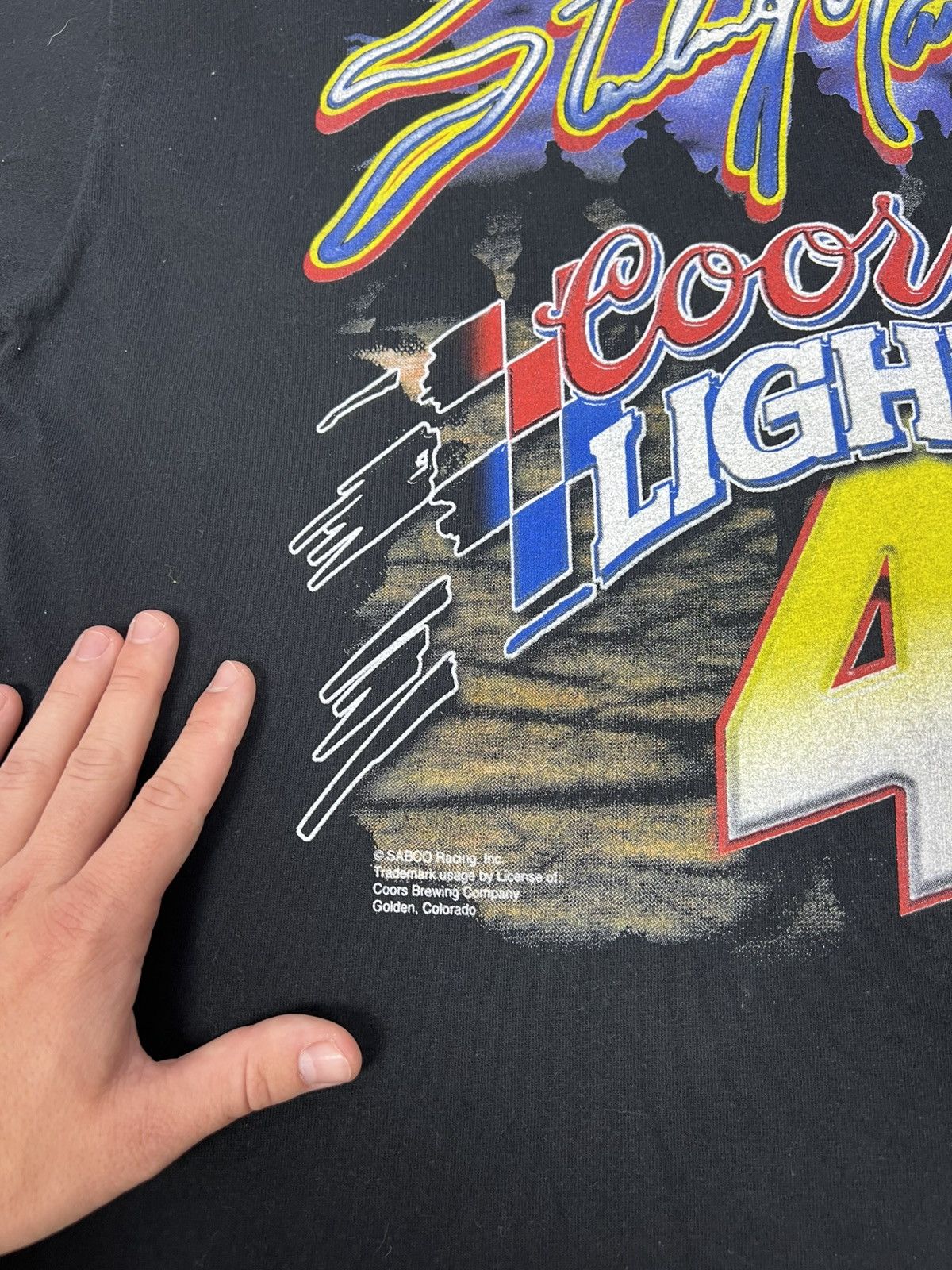 Fruit Of The Loom Vintage 1998 NASCAR Sterling Marlin T-shirt 90s Tee Size US XL / EU 56 / 4 - 23 Thumbnail