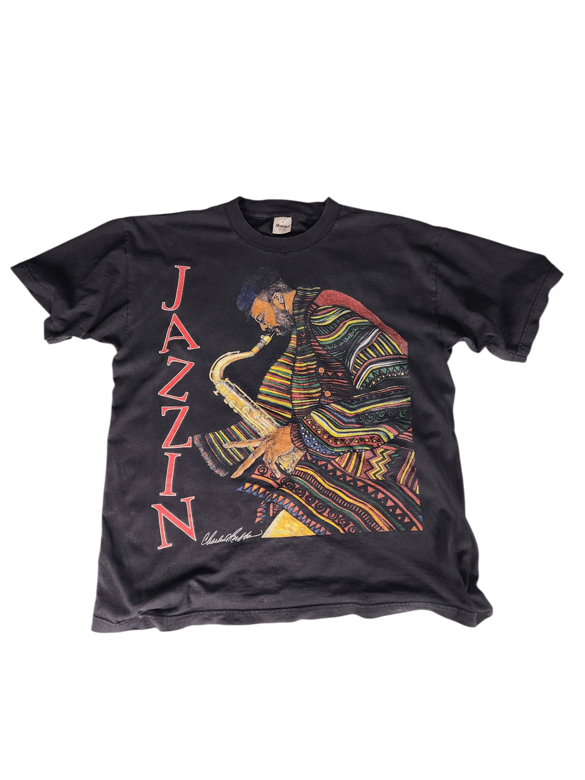 Vintage Rare Vintage 90s Charles Bibbs 1997 Jazz tee Murina shirt Size US XL / EU 56 / 4 - 1 Thumbnail