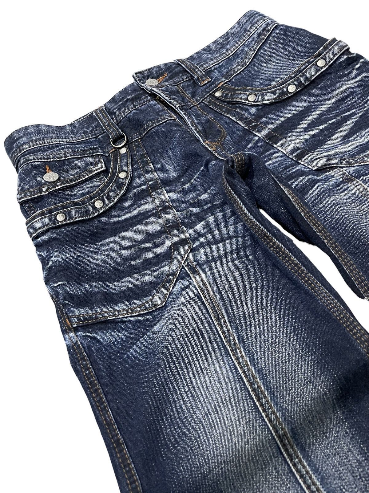 Hysteric Glamour × Nicole Club Nicole Club Ezyme Laser Wash Claw Mark Studded Jeans Size US 30 / EU 46 - 7 Thumbnail