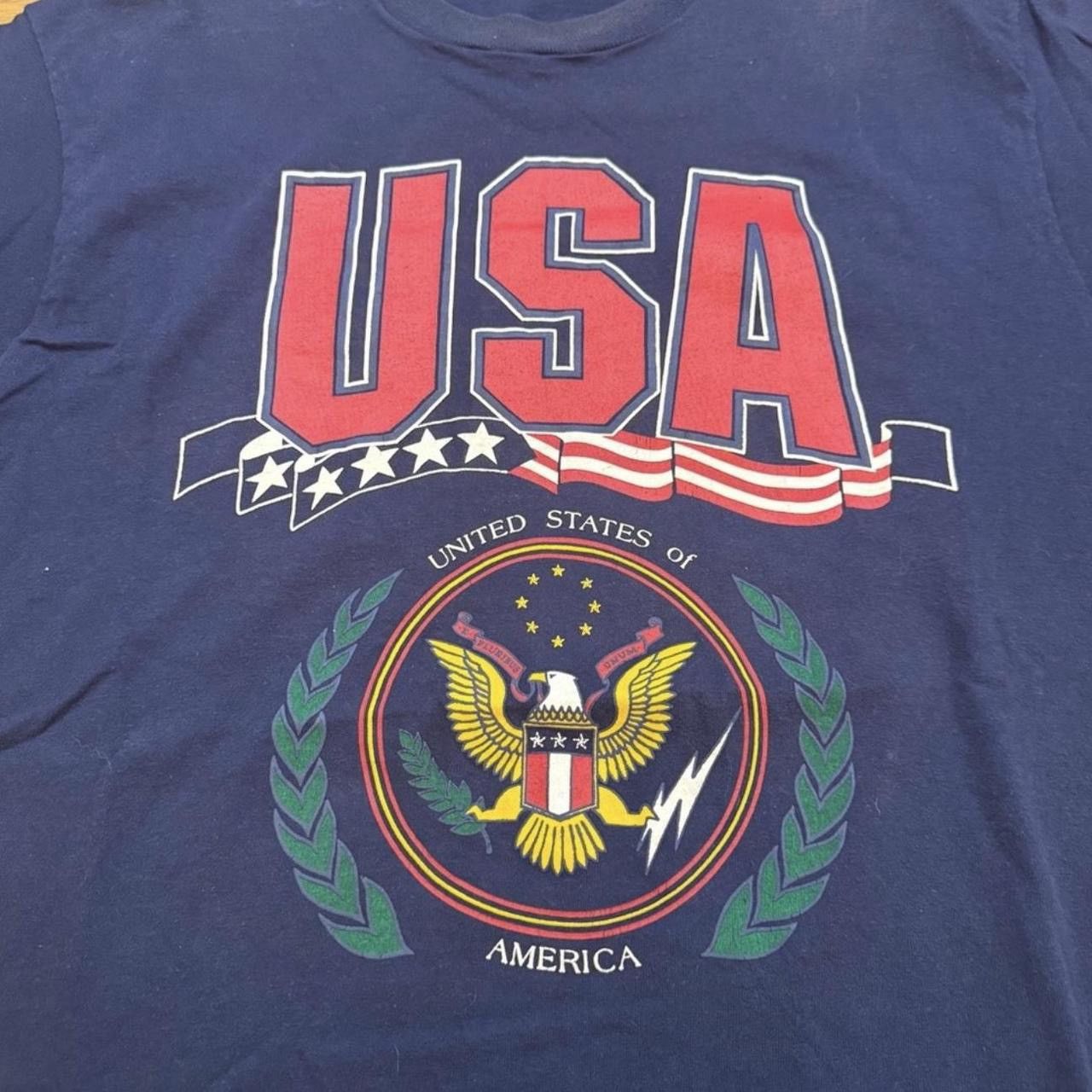 Other Vintage 90s United States Of America Crest Tee Size US XXL / EU 58 / 5 - 2 Thumbnail