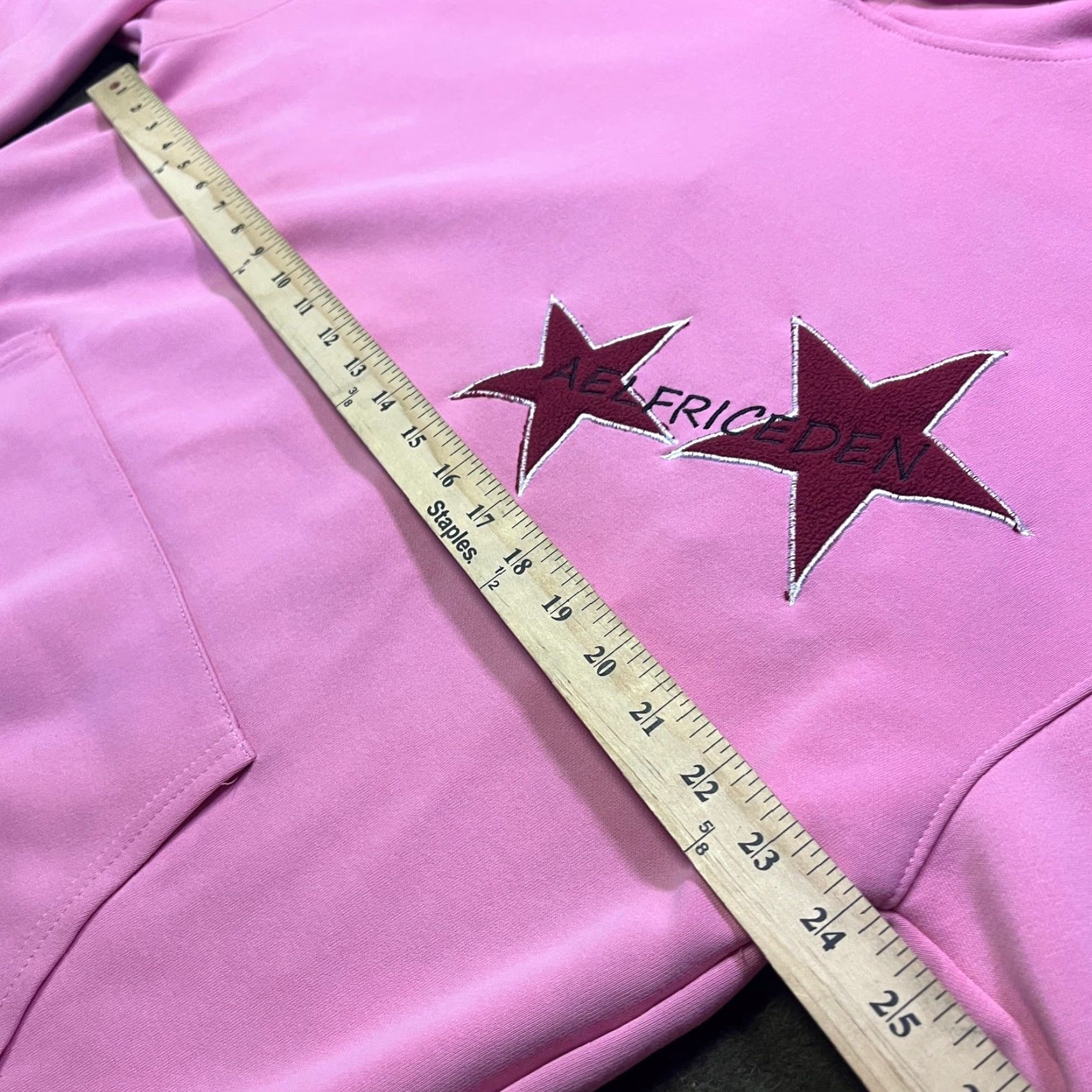 Vintage Aelfric Eden Hoodie Womens Medium Pink Star Oversized Fleece Sweatshirt Pullover Size M / US 6-8 / IT 42-44 - 4 Thumbnail