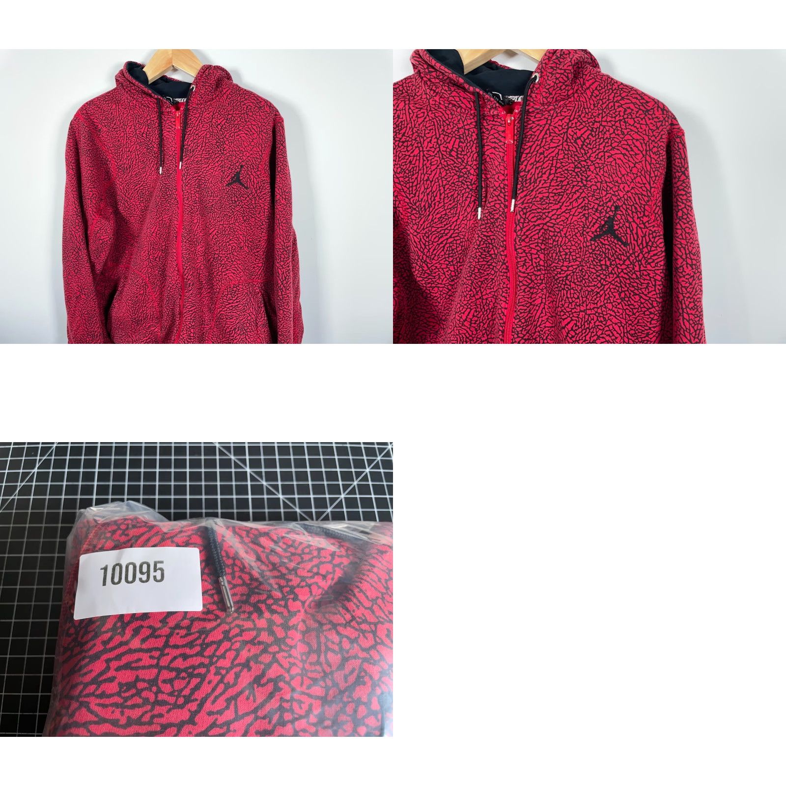 Jordan Brand Jordan Jordan Retro 3 Zip Hoodie Men 2XL Red Cement Elephant Sweatshirt 584059-695 Size US XXL / EU 58 / 5 - 9 Thumbnail