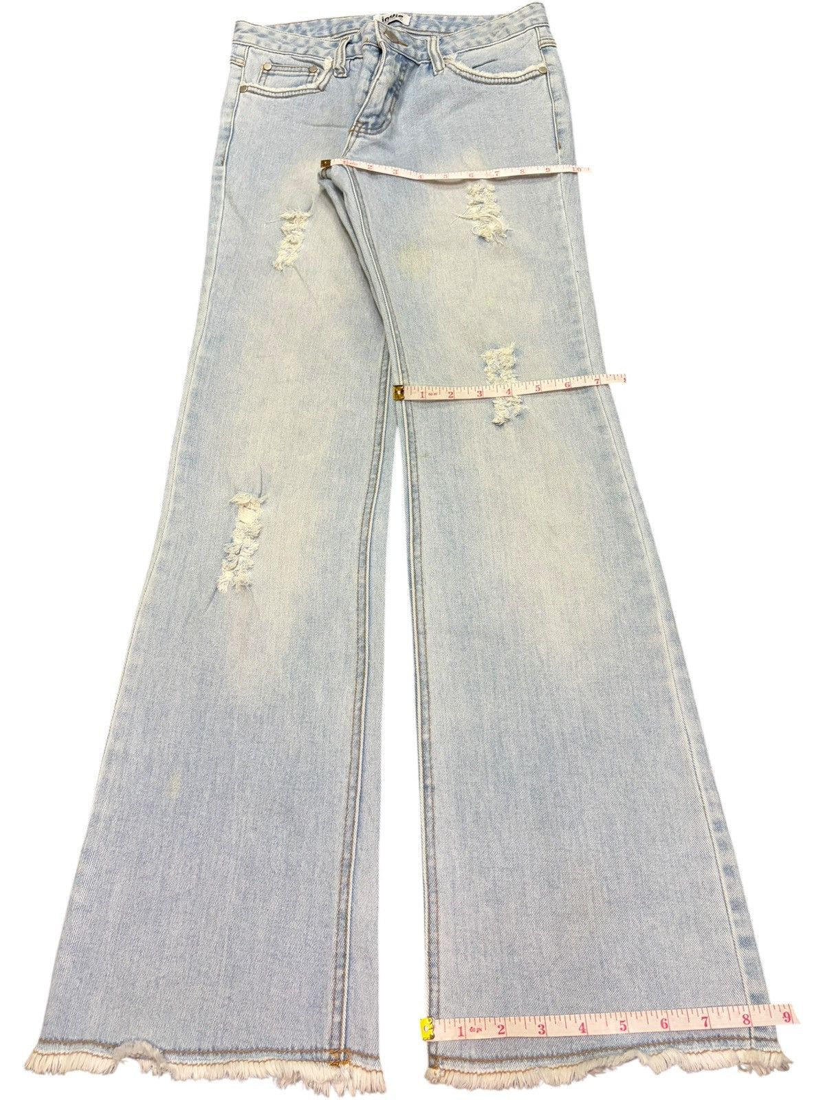 Diesel Vintage Japanese Brand Faded Wash Distress Flare Jeans Size 27" / US 4 / IT 40 - 8 Thumbnail