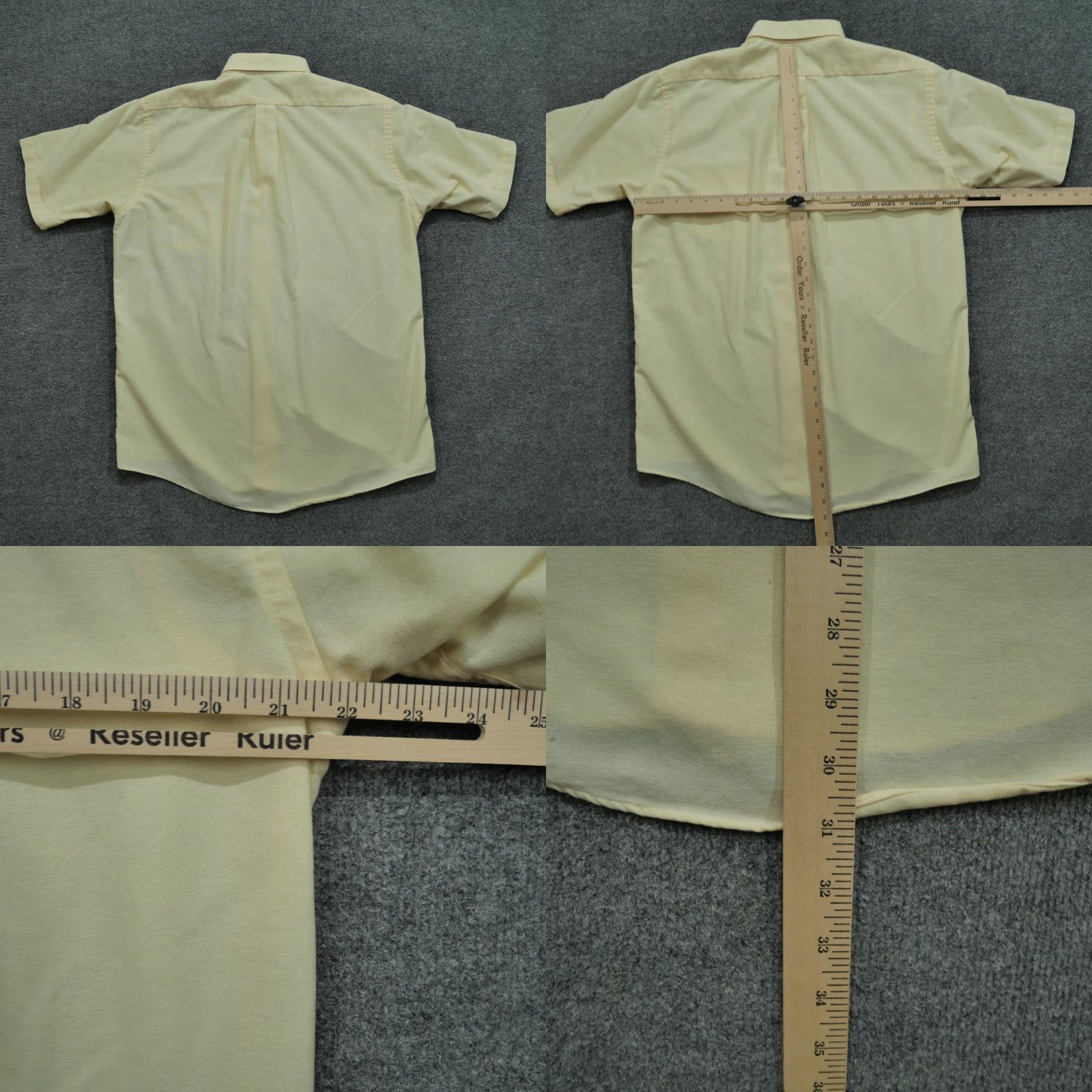 Arrow VINTAGE Arrow Shirt Mens 16 Yellow Button Down Oxford Dover Short Sleeve Collared Button-Up Pocketed Cotton 15 Regular Size US M / EU 48-50 / 2 - 8 Thumbnail