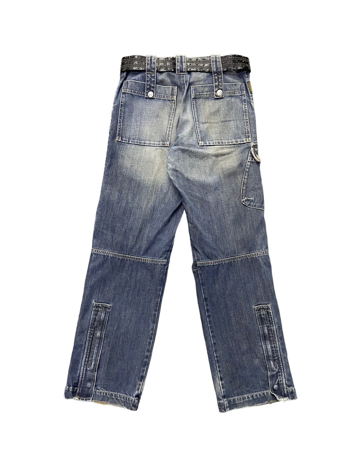 Armani × Designer Vintage Armani Cargo Baggy Jeans Zip Up Ankle With Belt Size US 30 / EU 46 - 2 Thumbnail