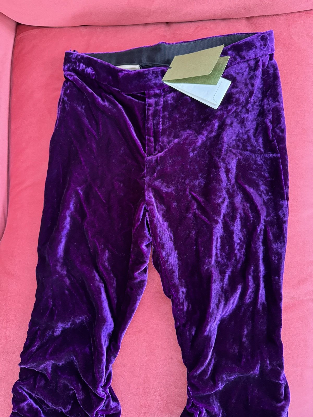 Gucci New Gucci violet velvet flared pants, size L Size 30" / US 8 / IT 44 - 6 Thumbnail