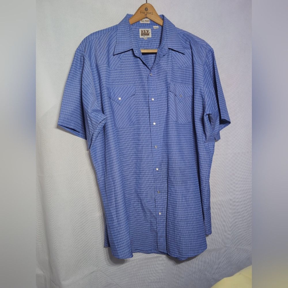 Vintage Ely Cattleman Tall Man Sz XXLT Men's Blue Checkered Western Size US XXL / EU 58 / 5 - 5 Thumbnail