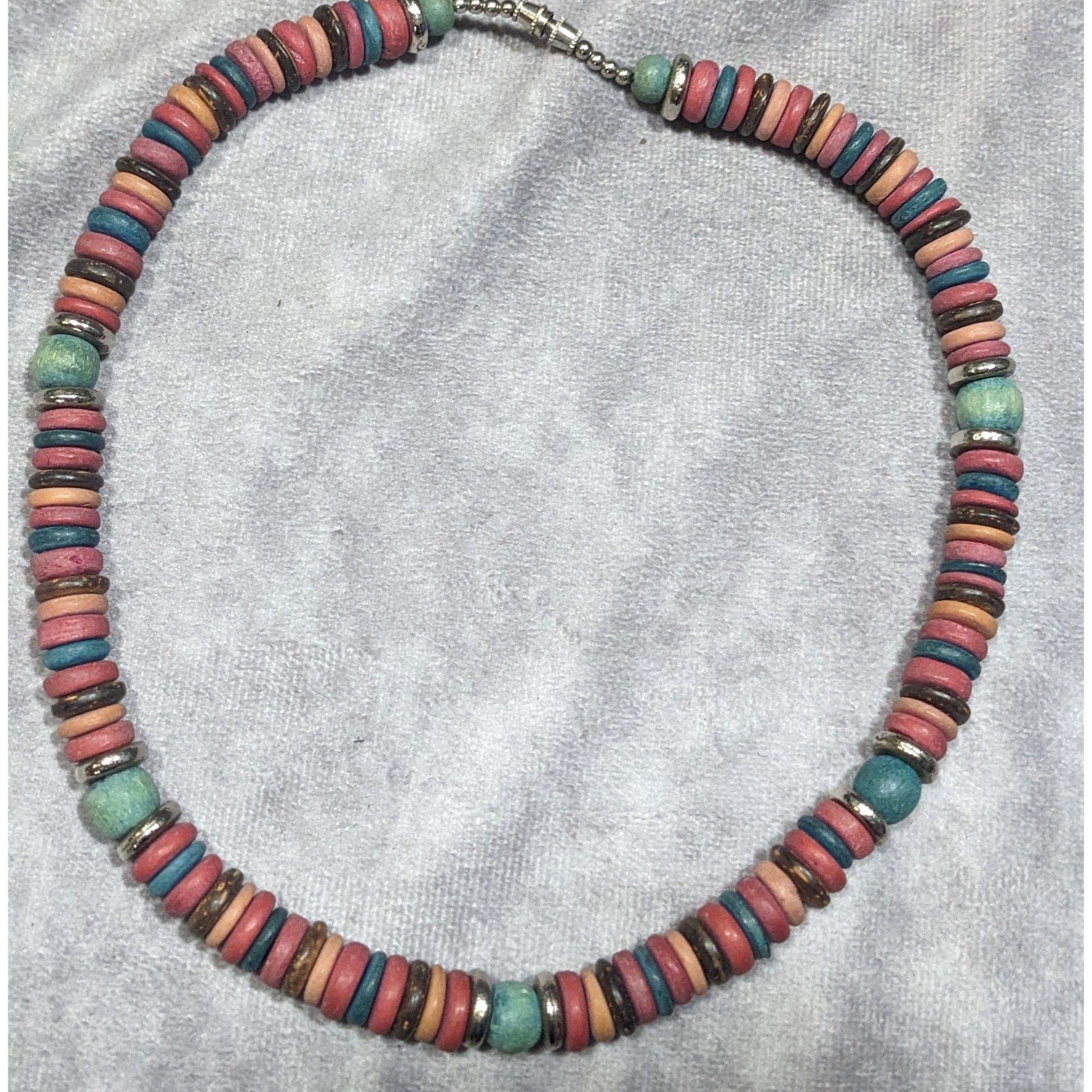 Other Retro Bohemian Rainbow Wood Disc Beaded Necklace Size ONE SIZE - 6 Thumbnail
