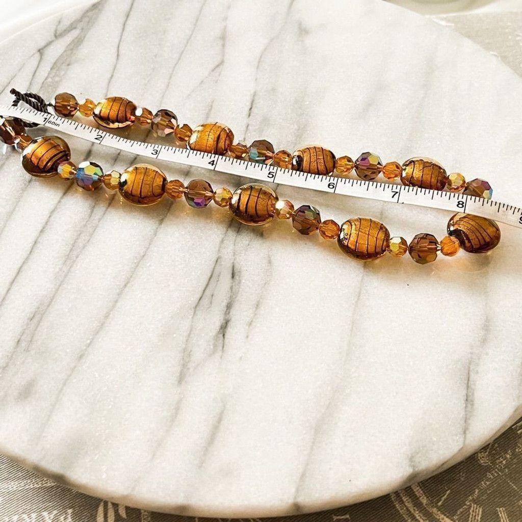 Jewelry Lampwork Art Glass Beaded Jewelry Set Necklace Bracelet Size ONE SIZE - 4 Thumbnail
