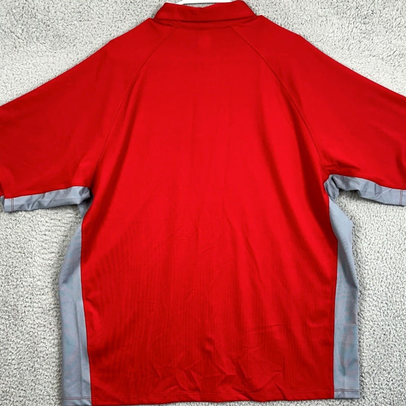Reebok Reebok Play Dry Zip Polo Shirt Mens XL Red Rugby Quarter Zip Shirt Size US XL / EU 56 / 4 - 3 Thumbnail