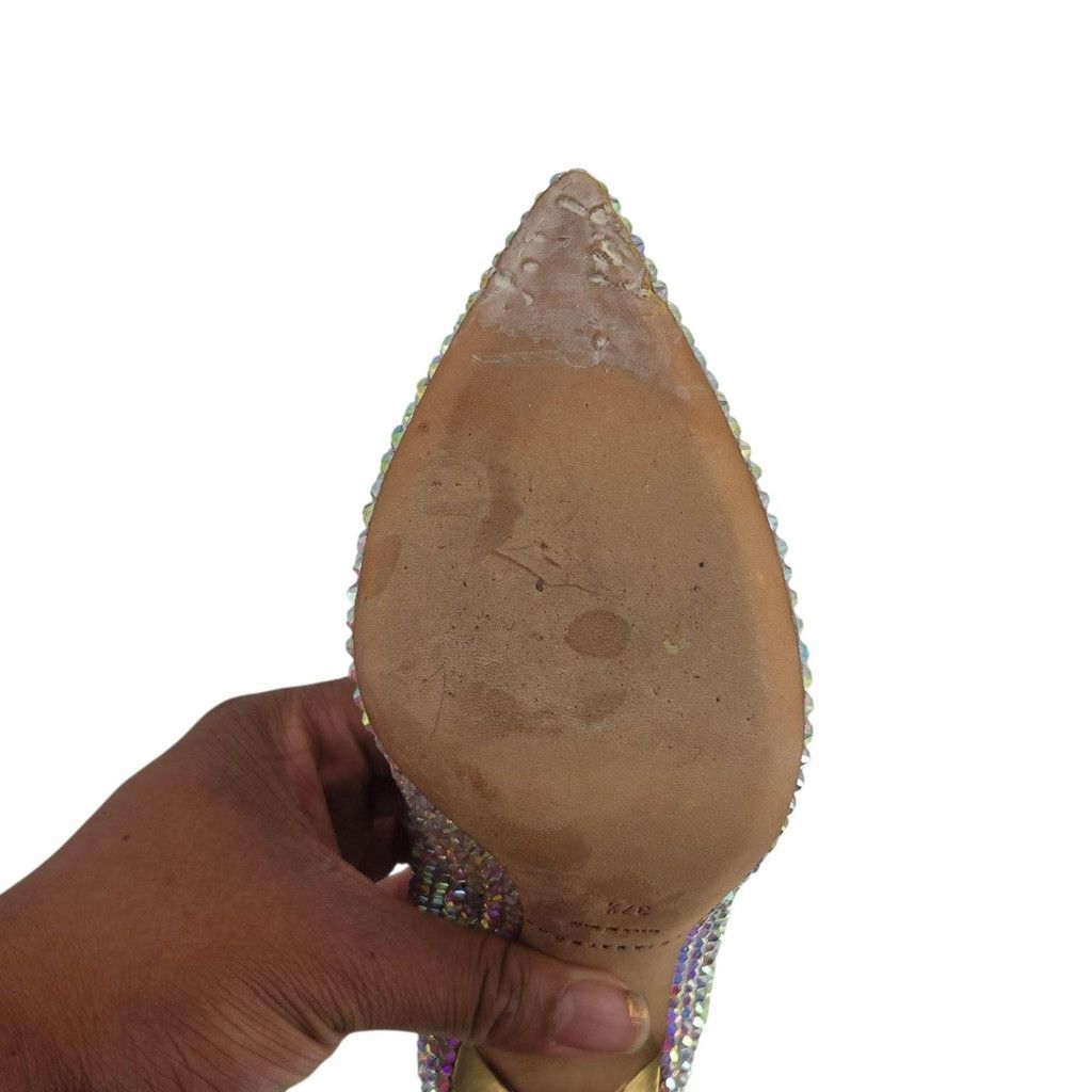 Brian Atwood Custom Rhinestone Gold Heels | Brian Atwood | Size 37 1/2 Size US 7.5 / IT 37.5 - 8 Thumbnail