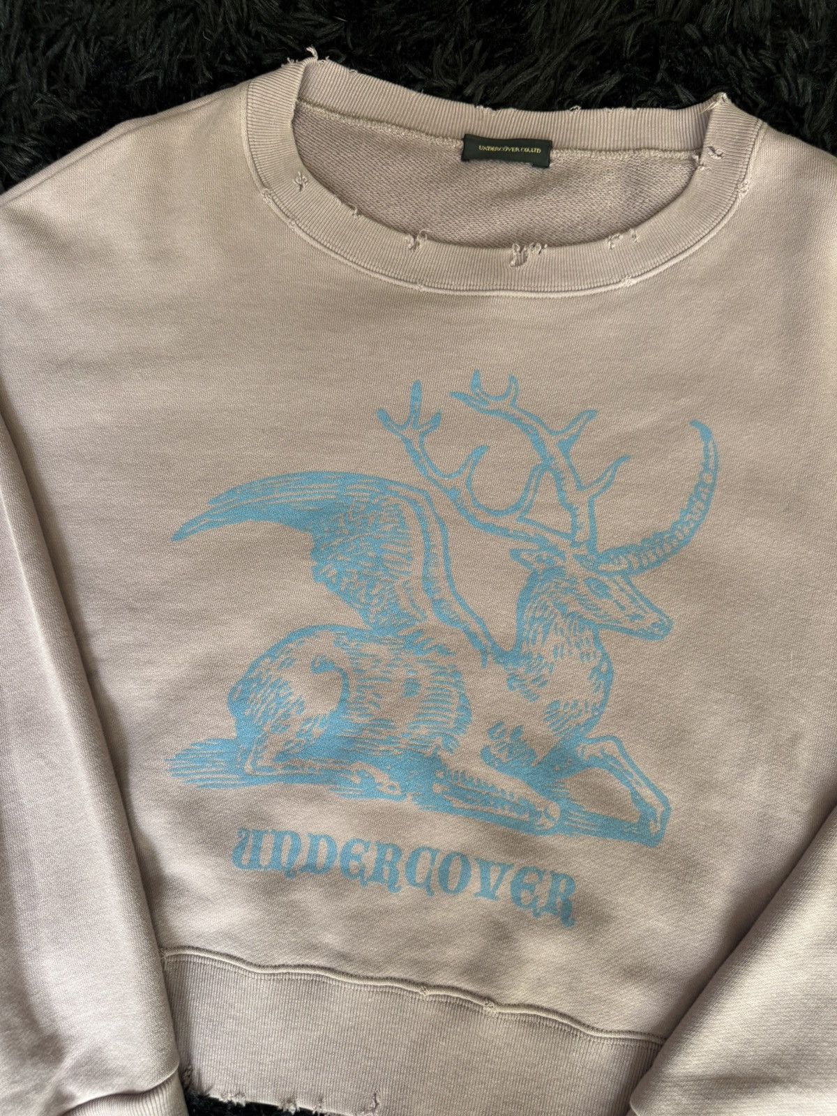 Undercover Deer Wing Cropped Distressed Sweater Fall 2017 Size US XL / EU 56 / 4 - 2 Thumbnail