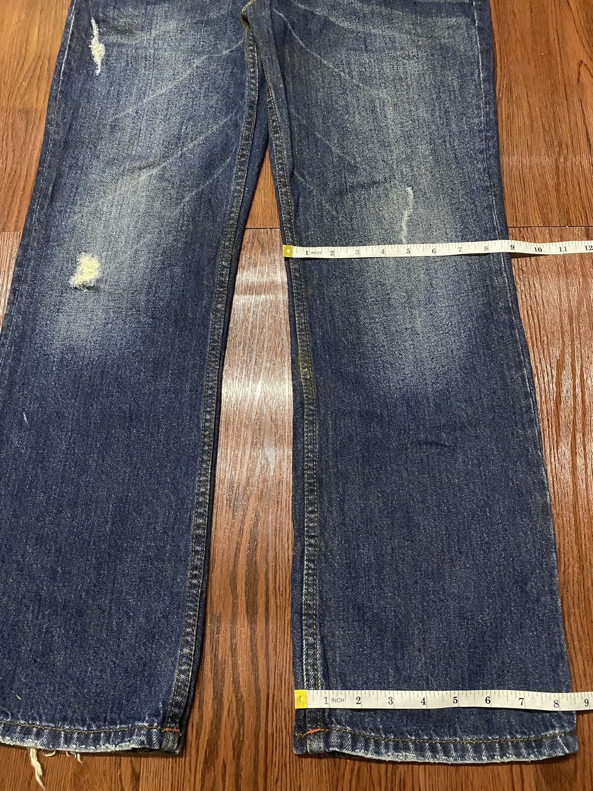 Aeropostale Vintage Aeropostale Slim bootcut Blue Wash Distressed Jeans Size US 34 / EU 50 - 9 Thumbnail