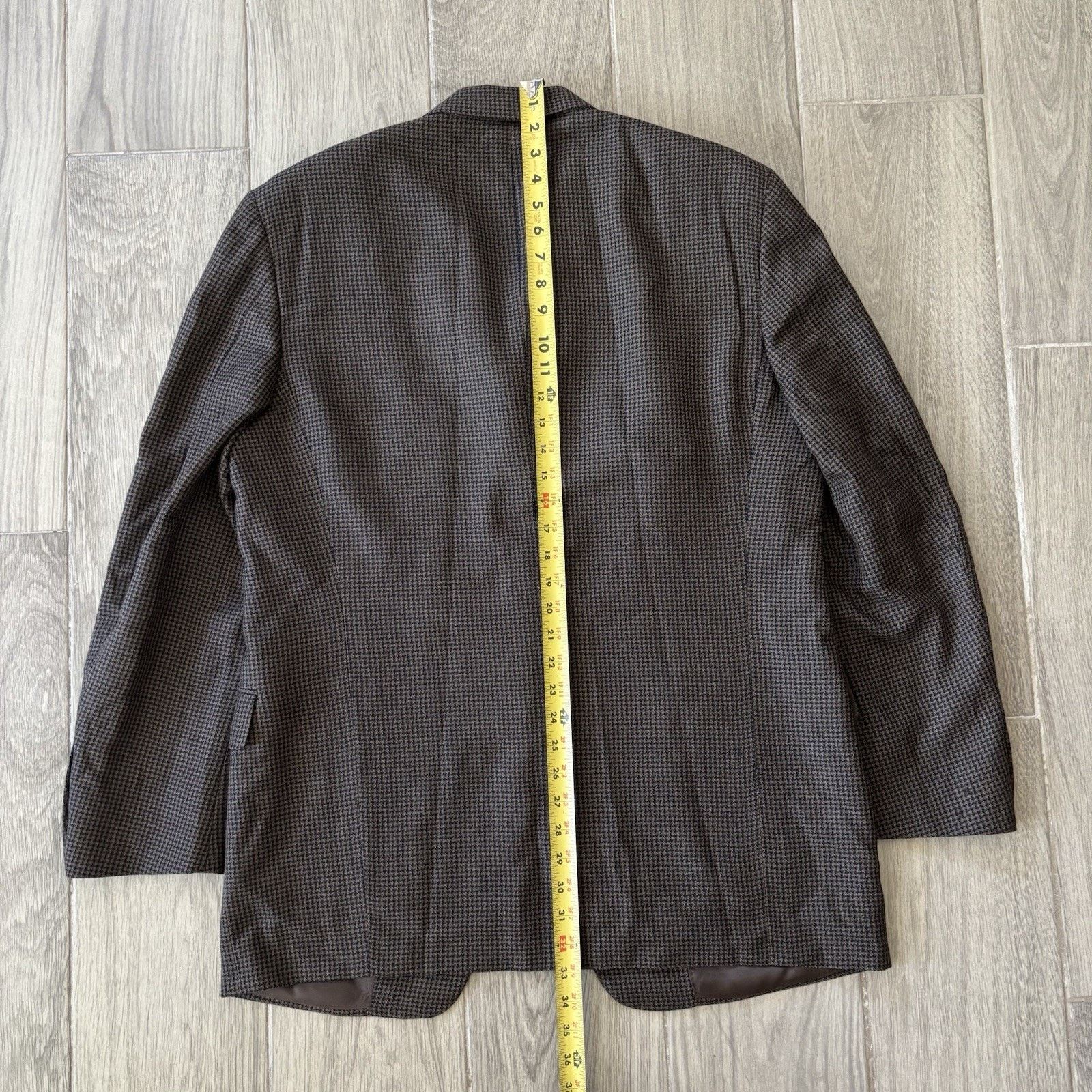 Canali Canali Blazer Wool Silk Coat Brown Houndstooth 44R (EU 54R) Size 44R - 15 Thumbnail