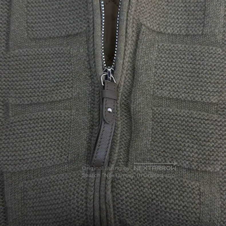 Hermes Hermes Olive Green Full Print Wool Knit Cotton Jacket Size XS / US 0-2 / IT 36-38 - 8 Thumbnail