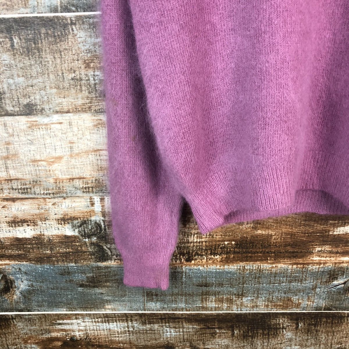 Homespun Knitwear × Japanese Brand Cheek Purple mohair fur vintage sweatshirt knitwear #A1326 Size M / US 6-8 / IT 42-44 - 7 Thumbnail