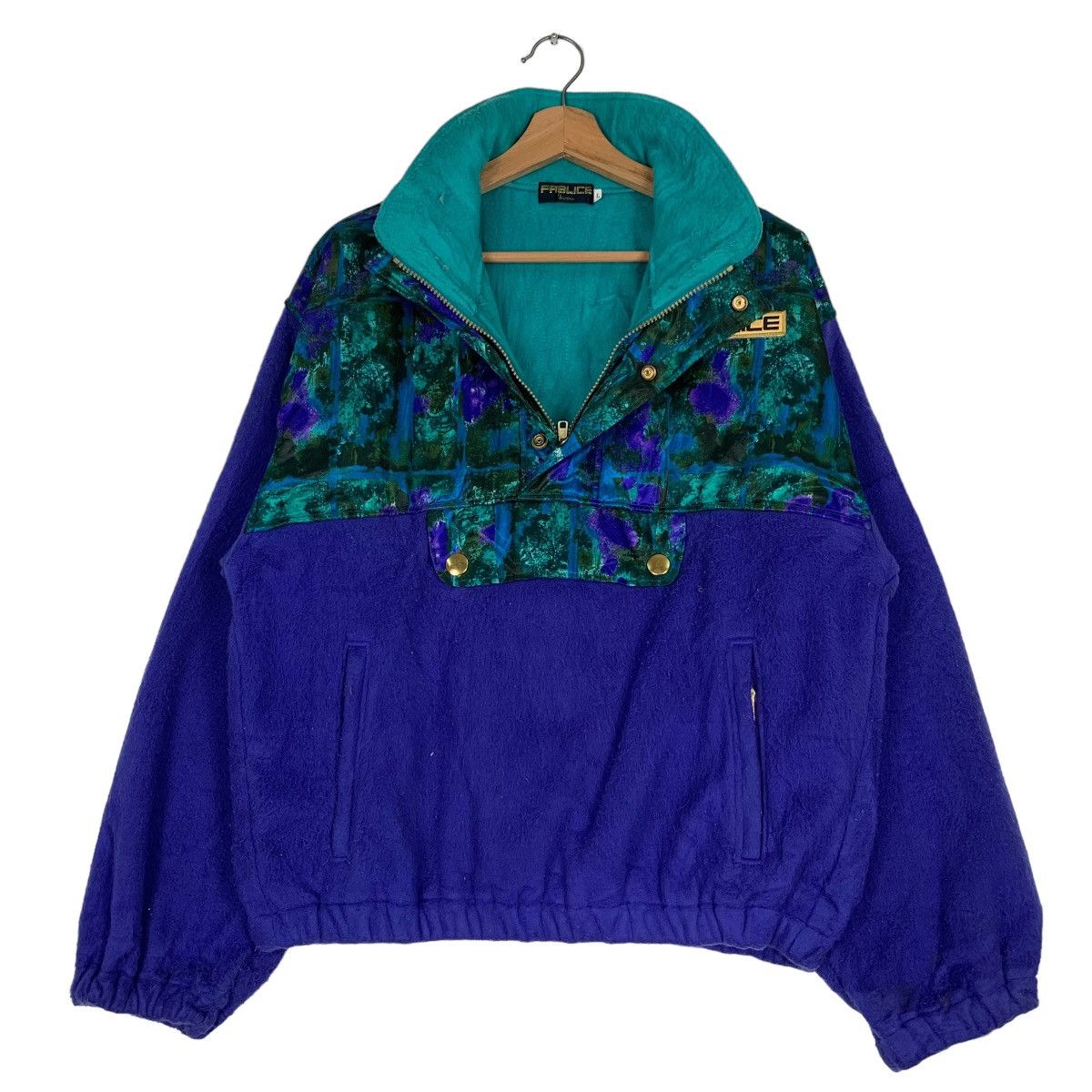 Japanese Brand FABLICE Half Zip Button Pullover Fleece Sweater #0866-C39 Size US L / EU 52-54 / 3 - 9 Thumbnail