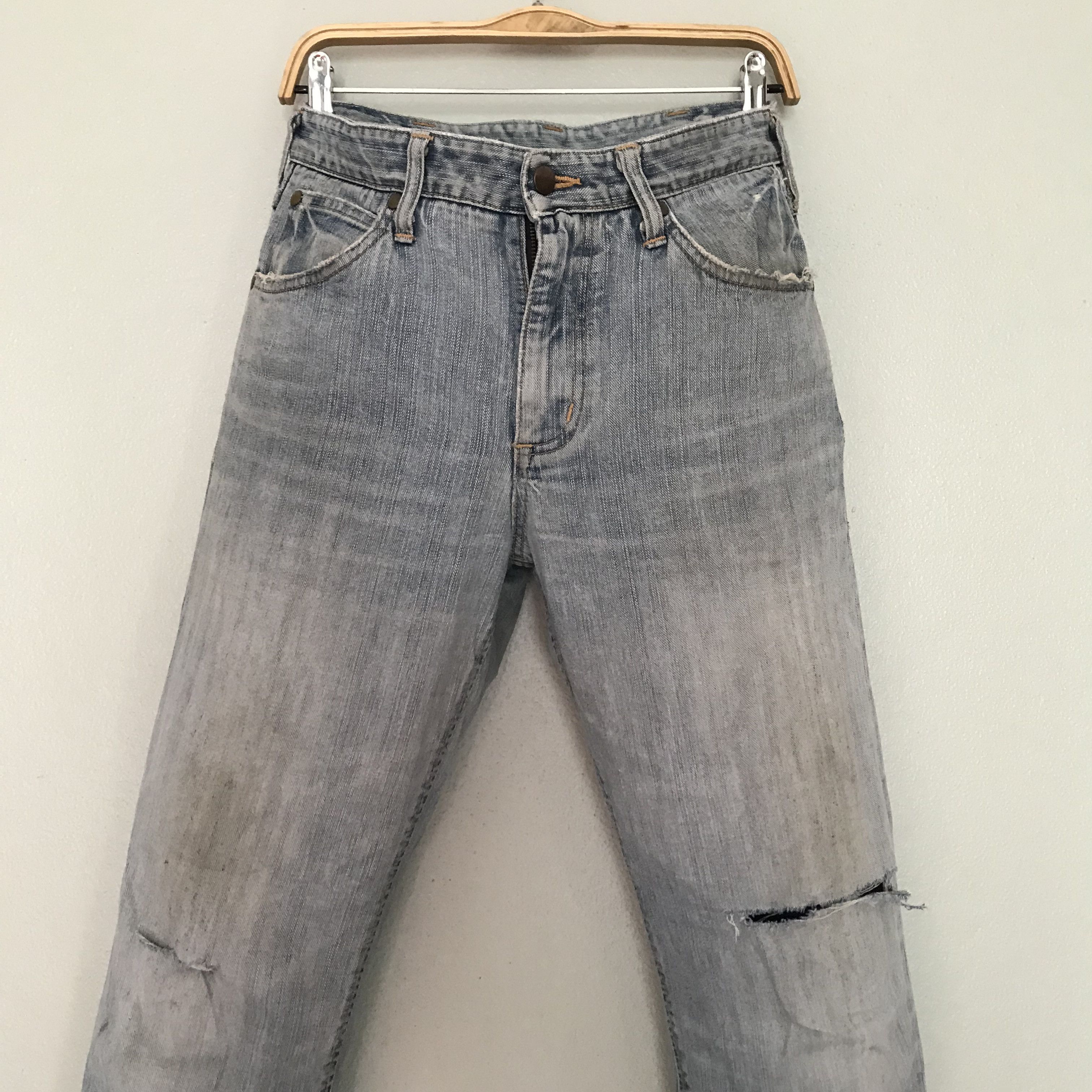 Wrangler Vintage 90s Wrangler Light Wash Faded Blue Stone Size US 30 / EU 46 - 4 Thumbnail
