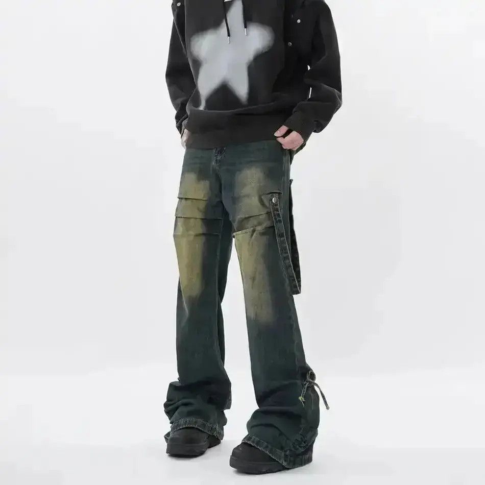 Japanese Brand Flare Jeans Men Y2k Streetwear Size US 30 / EU 46 - 1 Thumbnail