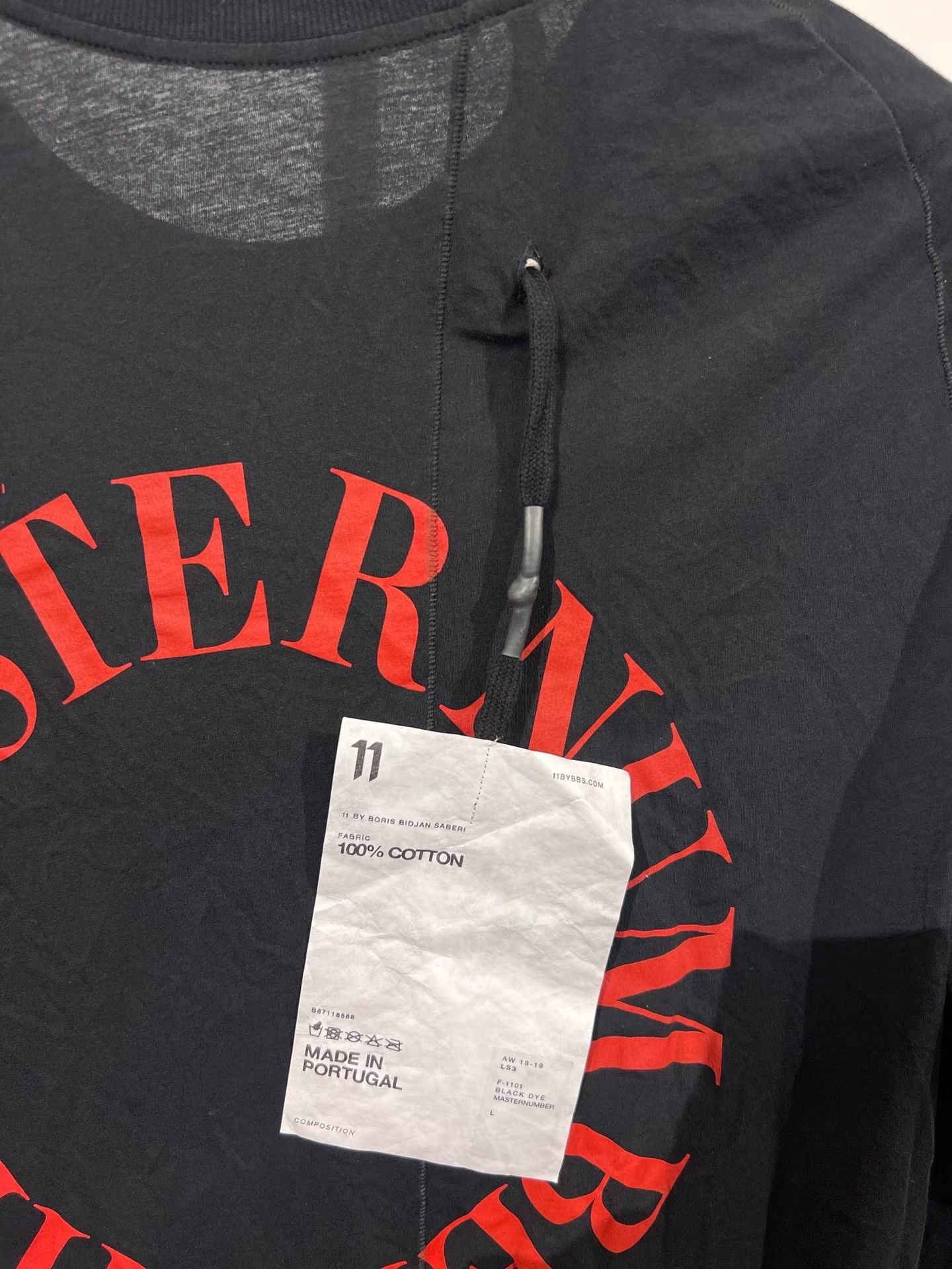 11 By Boris Bidjan Saberi 11by BBS LS3 Text Print Long Sleeve K35 Size US L / EU 52-54 / 3 - 3 Thumbnail