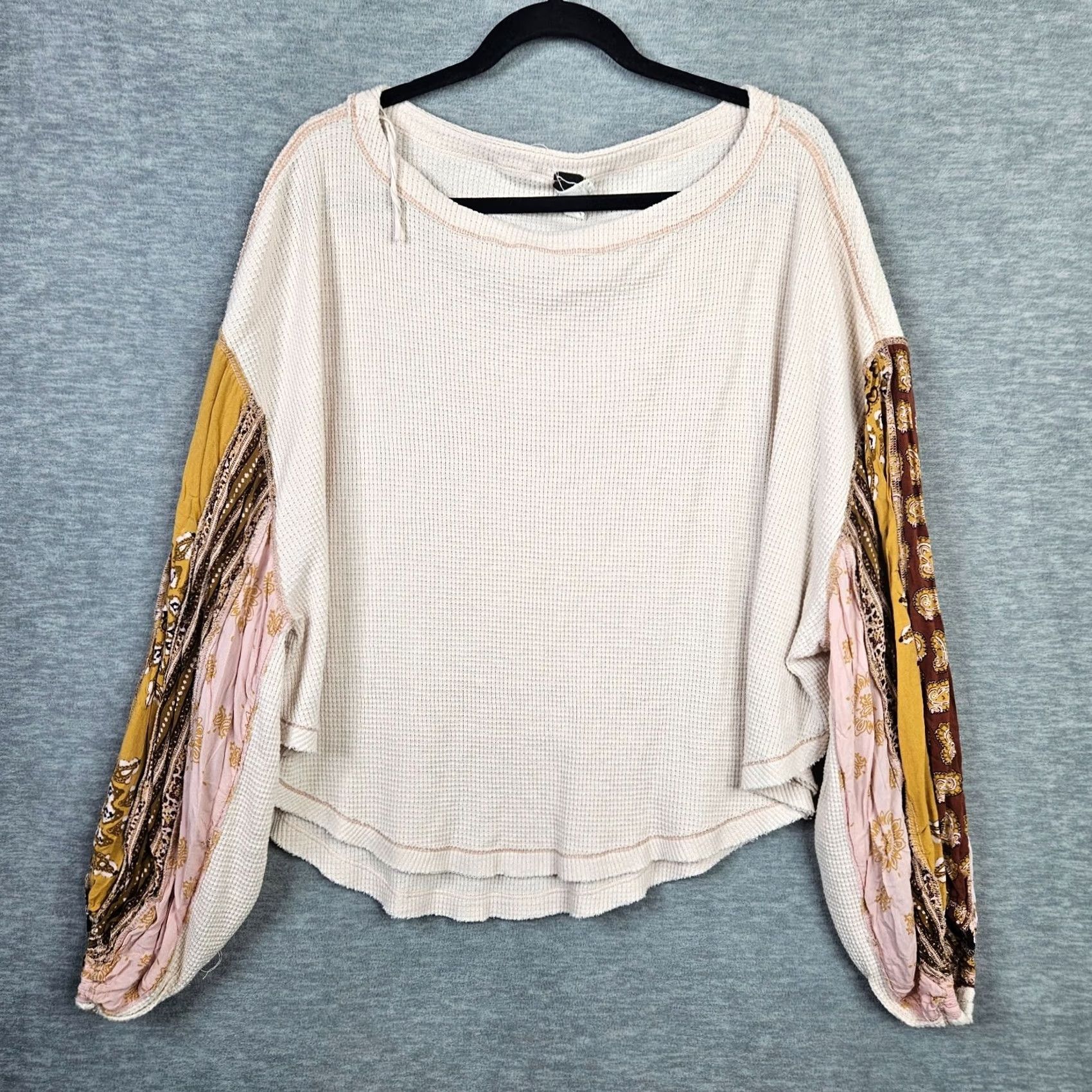 Vintage We The Free Blossom Thermal Top M Floral Balloon Sleeve Size Size M / US 6-8 / IT 42-44 - 2 Thumbnail