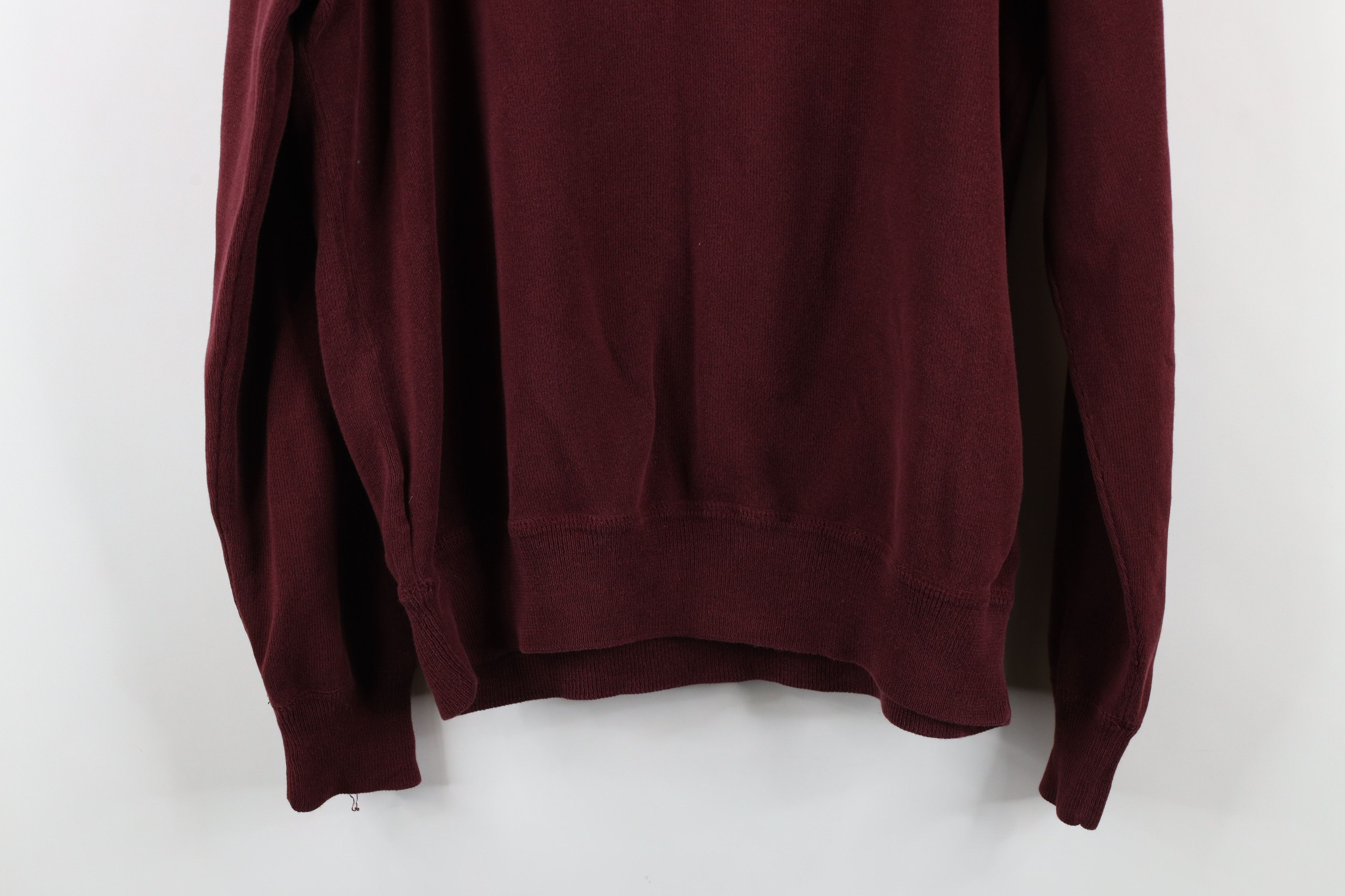 Ralph Lauren × Vintage Vintage 90s Ralph Lauren Cotton Ribbed Knit Sweater Burgundy Size US M / EU 48-50 / 2 - 9 Thumbnail