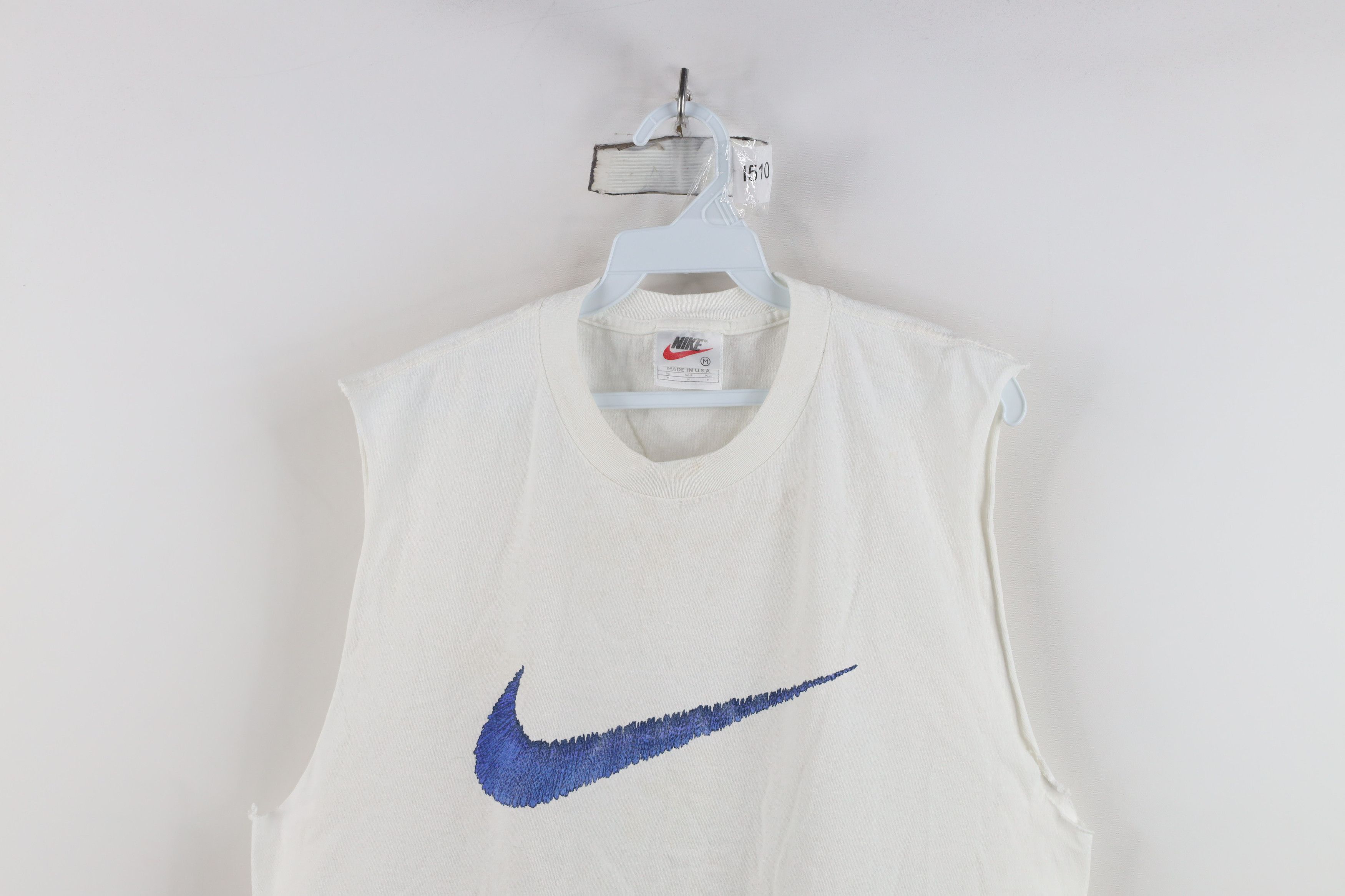 Nike Vintage 90s Nike Travis Scott Big Swoosh Cut Off T-Shirt USA Size US M / EU 48-50 / 2 - 2 Thumbnail