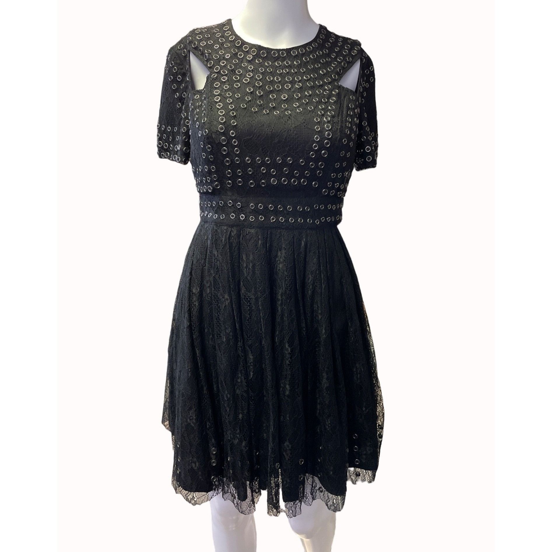 Other Christopher Kane Women's Black metal studded gothic Lace Min Size S / US 4 / IT 40 - 1 Thumbnail