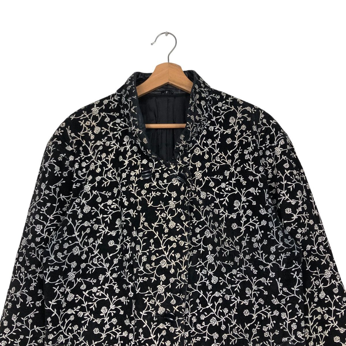 Japanese Brand × Vintage 📌Vintage Leather Jacket Floral Full Print Issey Miyake Size US M / EU 48-50 / 2 - 4 Thumbnail