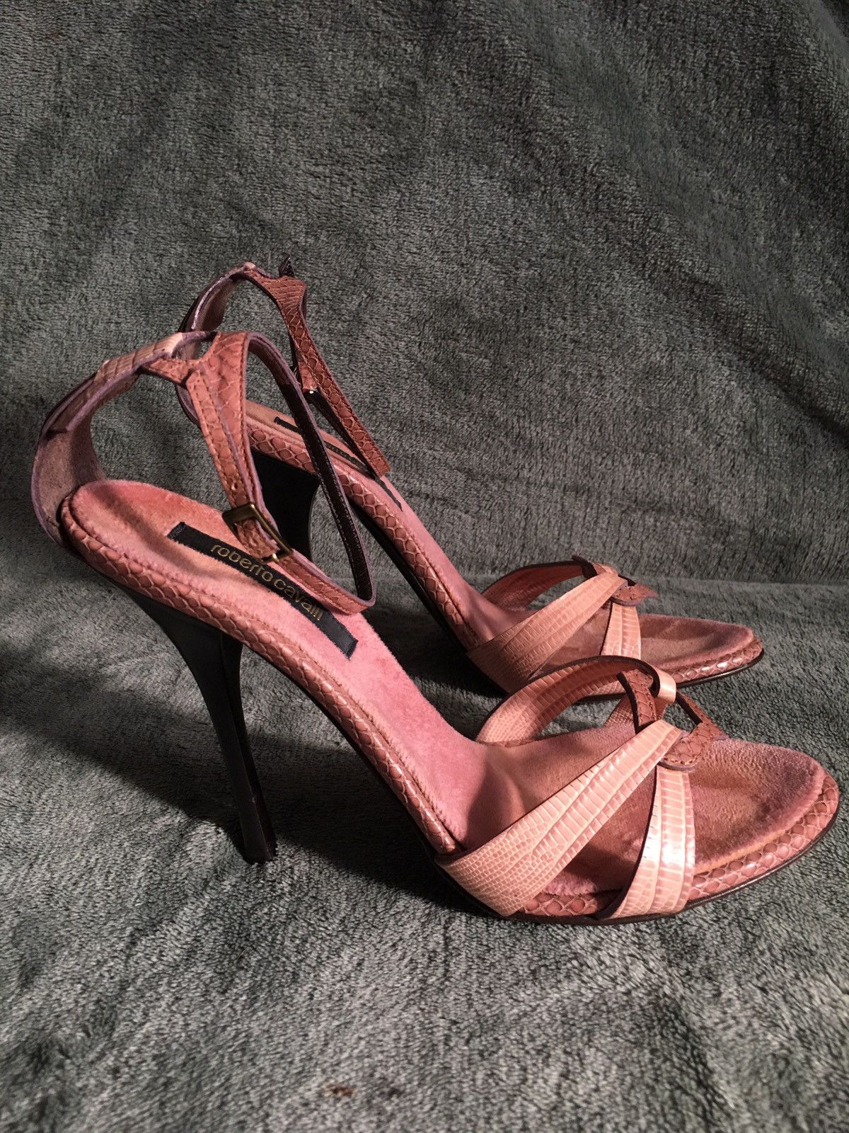 Roberto Cavalli Roberto Cavalli Snakeskin Strappy Leather Heels Sandals EU37 Size US 7 / IT 37 - 6 Thumbnail