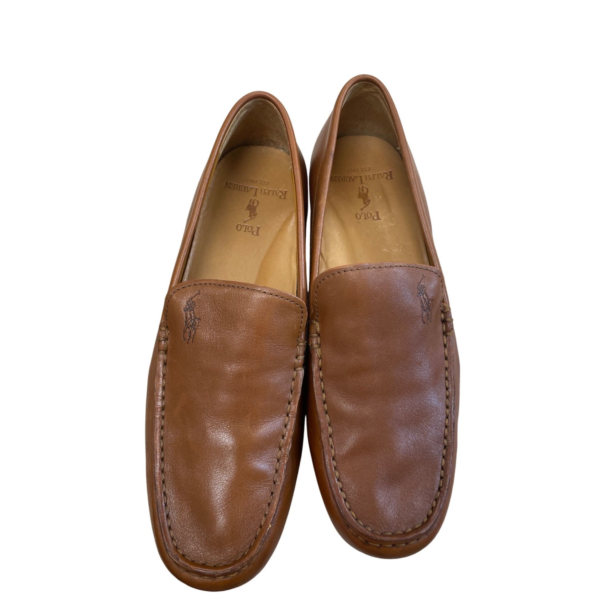 Polo Ralph Lauren Polo Ralph Lauren Allon Mens Brown Leather Slip-On Loafers S Size US 7.5 / EU 40-41 - 9 Thumbnail