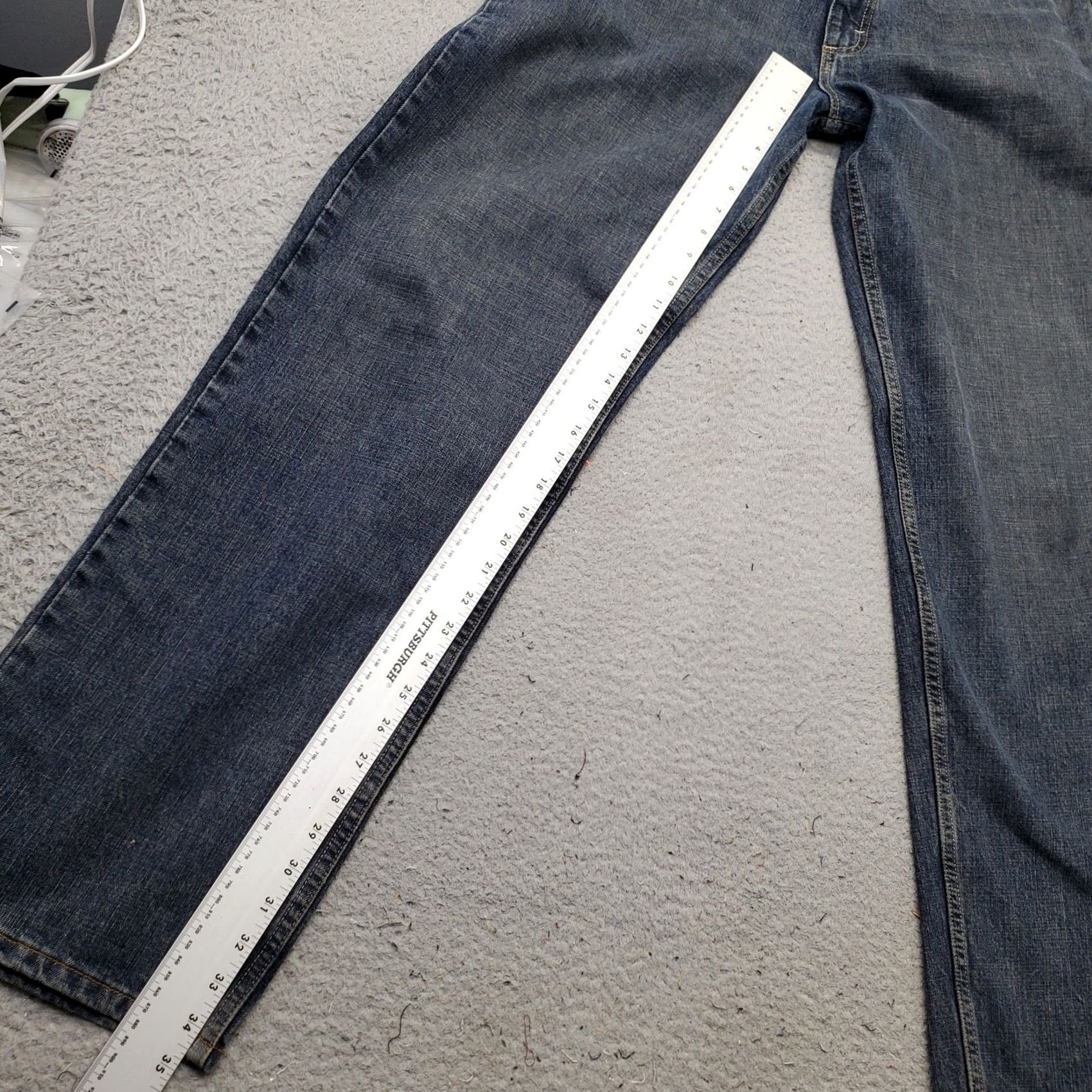 Lee Lee Jeans Mens 34x34 Blue Denim Cotton Premium Relaxed Fit Straight Leg 2006557 Size US 34 / EU 50 - 4 Thumbnail