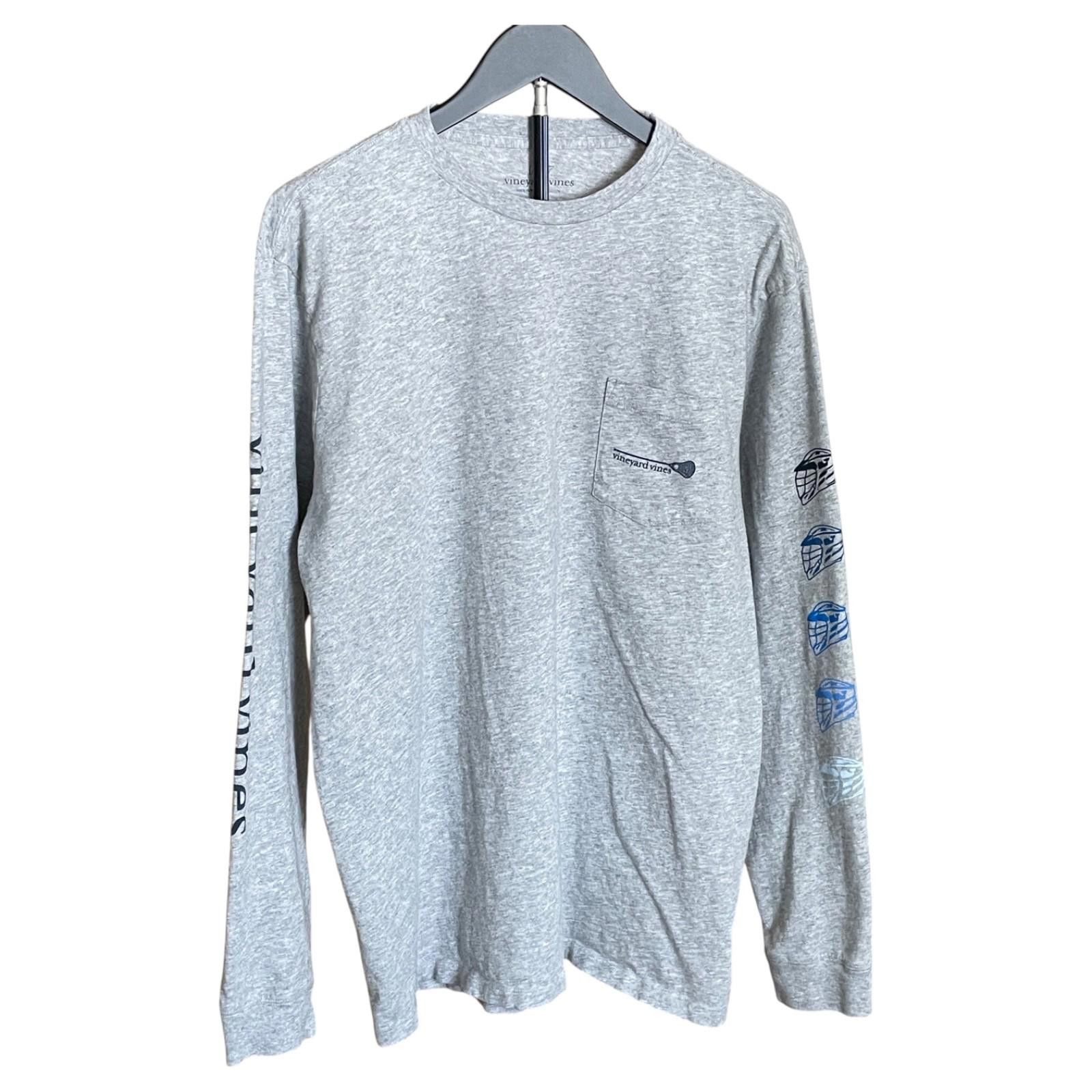 Vineyard Vines Vineyard Vines Lacrosse LS Large Pocket T-Shirt Gray Mens Size US L / EU 52-54 / 3 - 1 Thumbnail