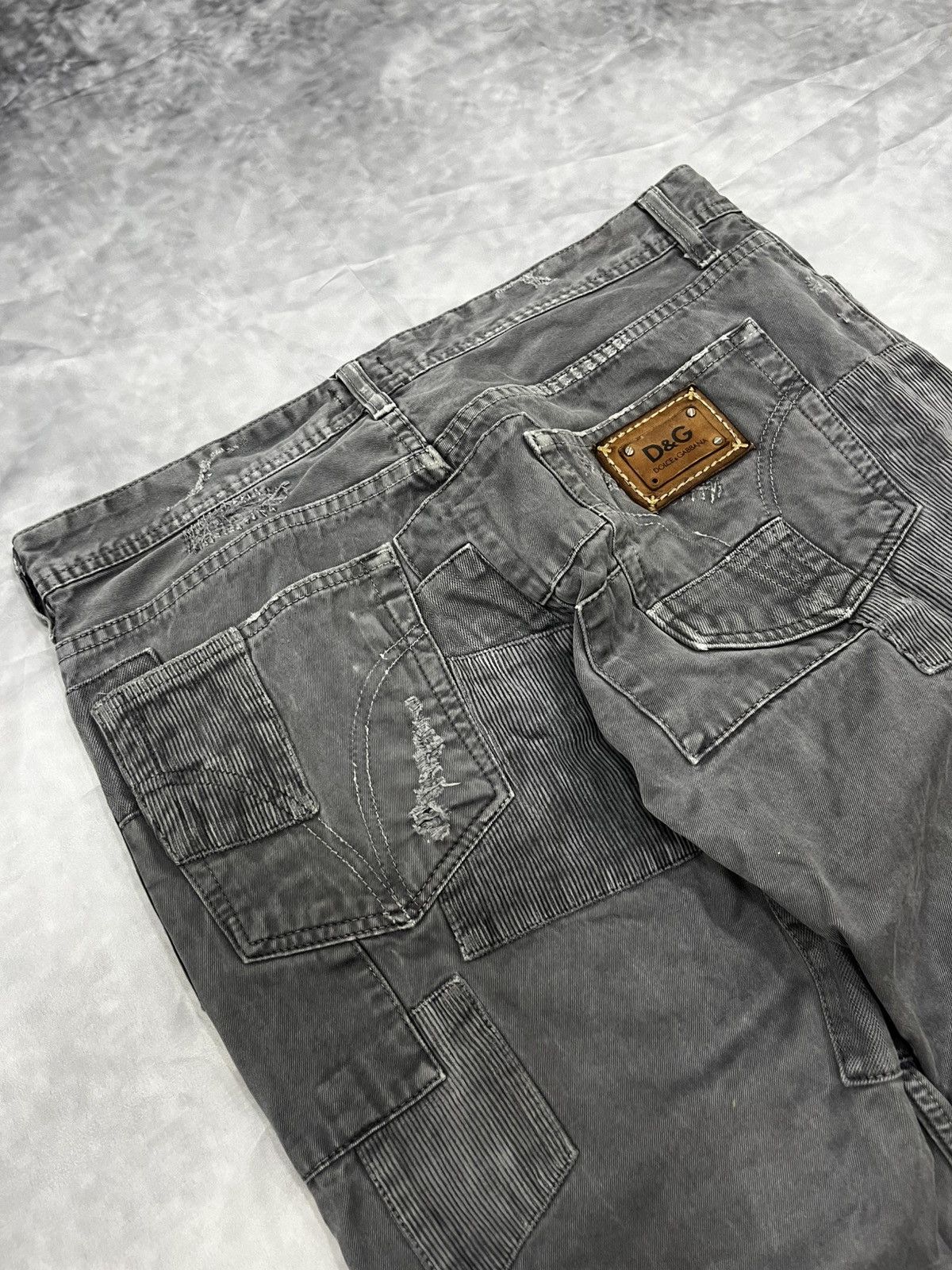 Dolce & Gabbana Dolce Gabbana Vintage Patchwork Distressed Dense Jeans Size US 33 - 7 Thumbnail