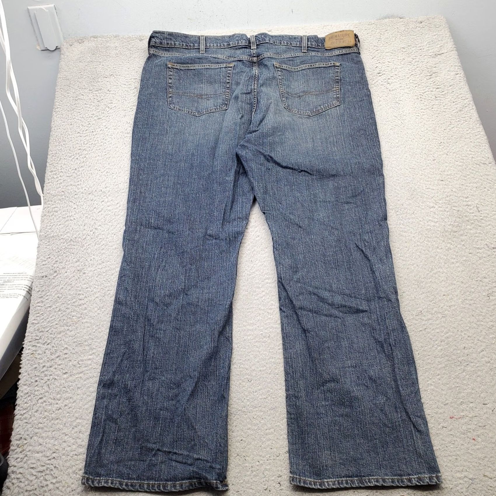 Levi's Levi'S Bootcut Jeans Mens 46x32 Blue Denim Dark Wash Faded Whiskered Streetwear Size US 30 / EU 46 - 2 Thumbnail