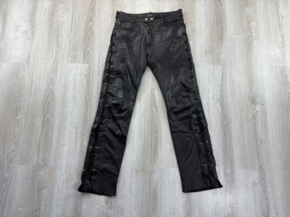 Designer × Leather Mens western leather pants cowboys TSCHUL Size 31 Size US 31 - 1 Thumbnail